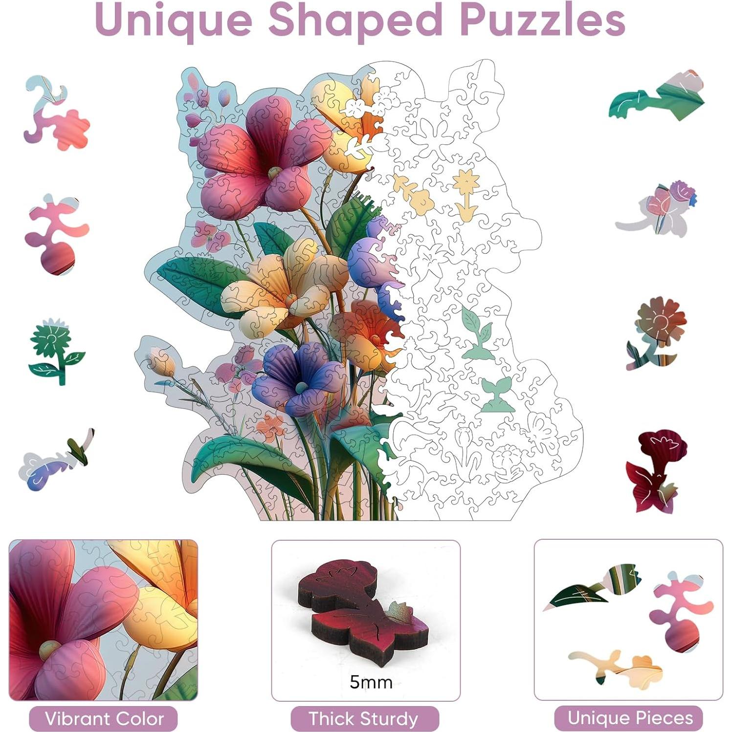 Rompecabezas de Madera Ruikiyart 500 Piezas Flores 42x42cm