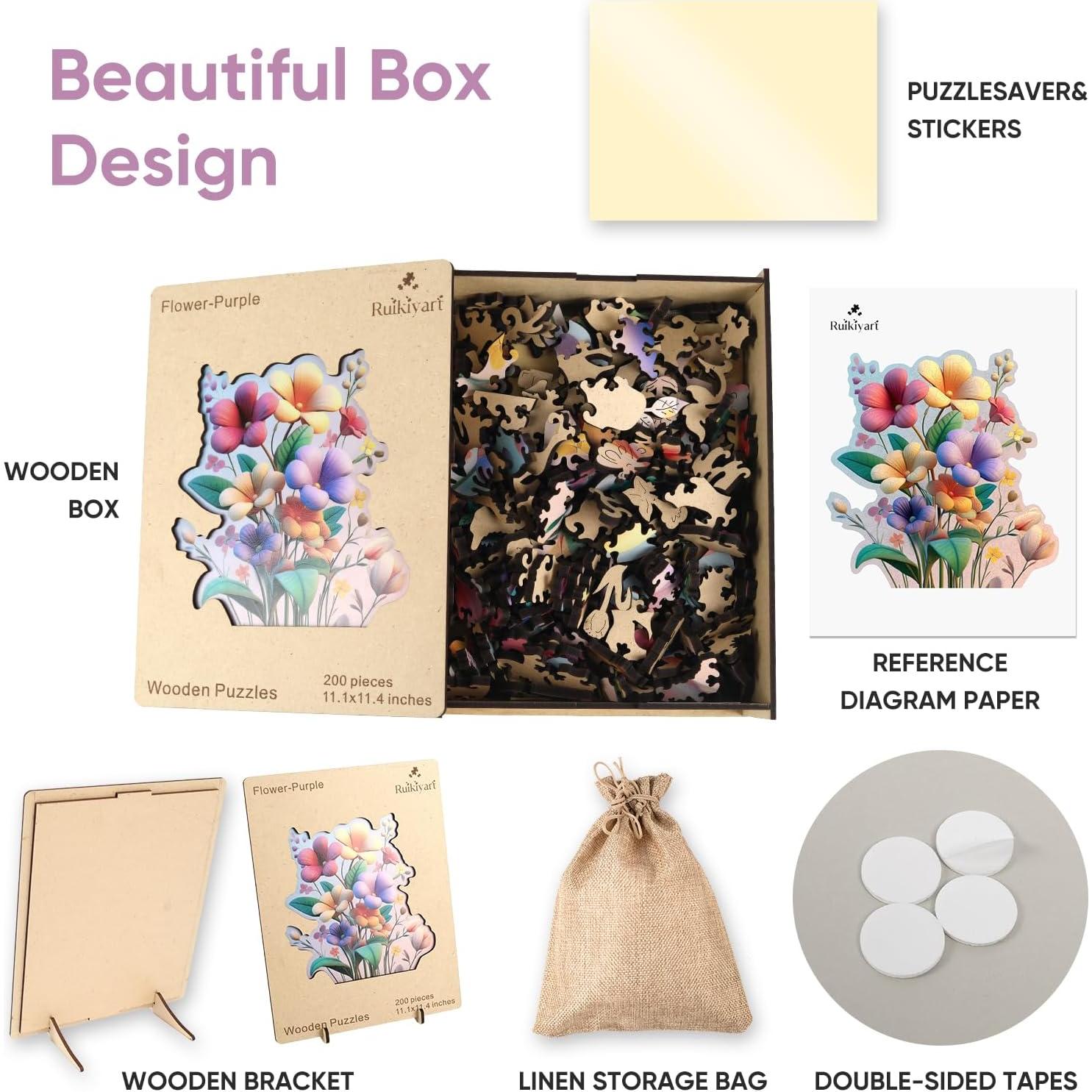 Rompecabezas de Madera Ruikiyart 500 Piezas Flores 42x42cm