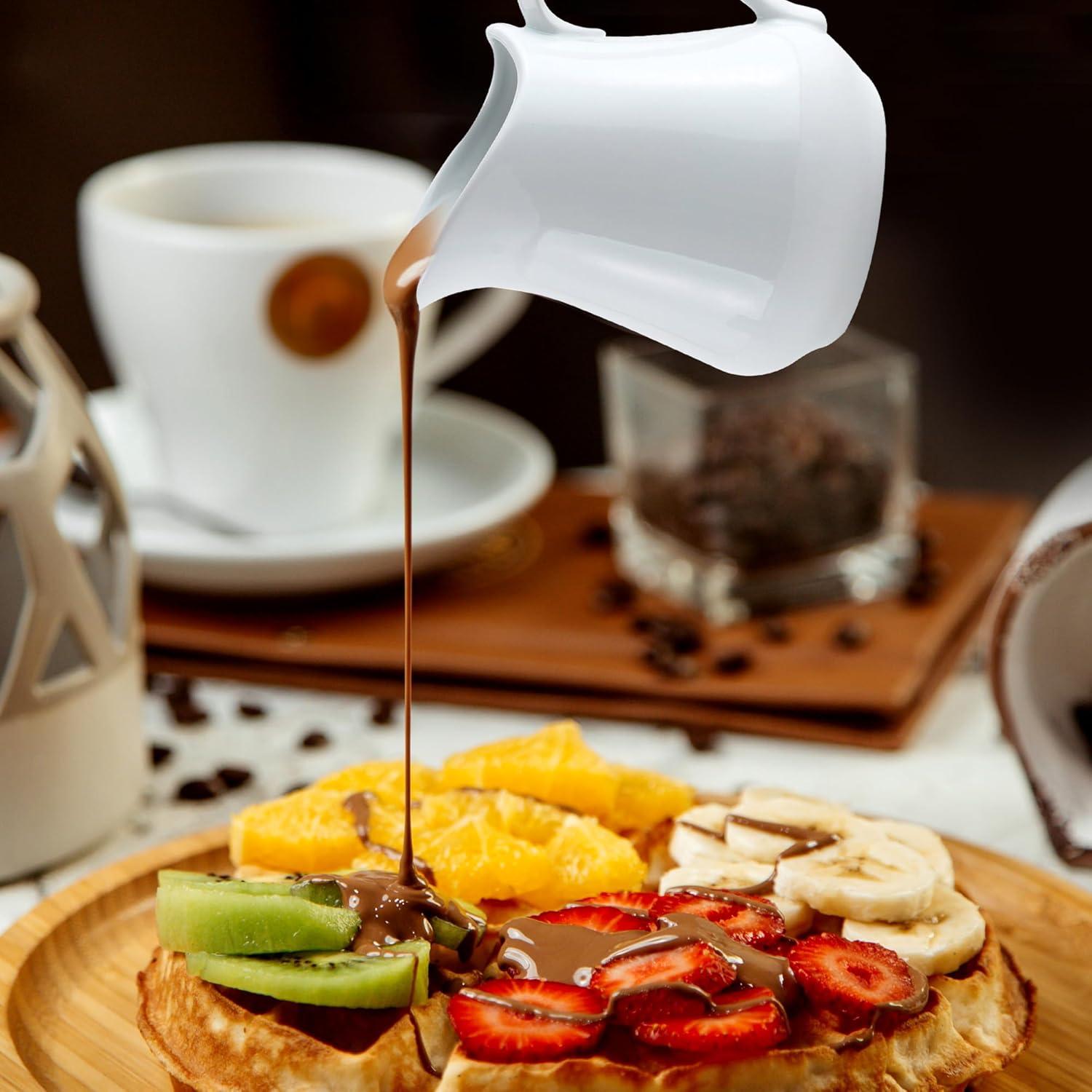 Jarra de Crema HIC Kitchen de Porcelana 480ml, Vertido Sin Goteo