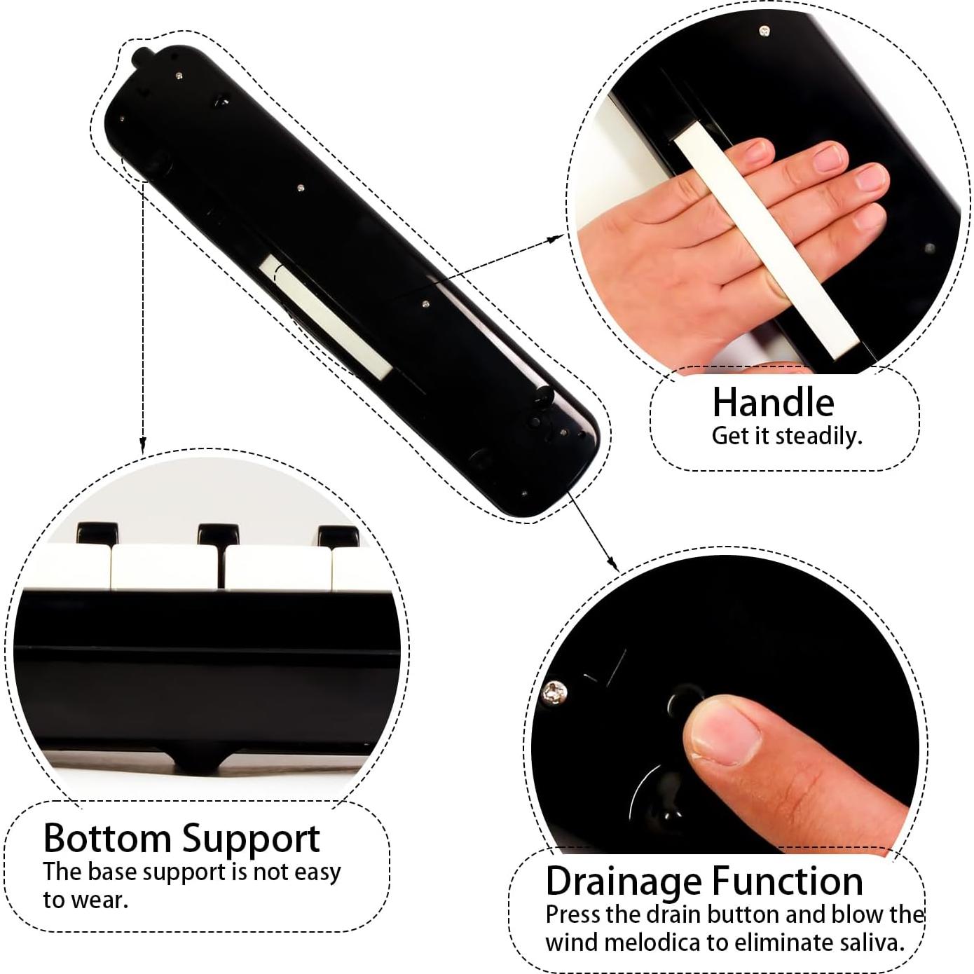 Piano de Aire Melódico Profesional YCXYQ 37 Teclas Negro