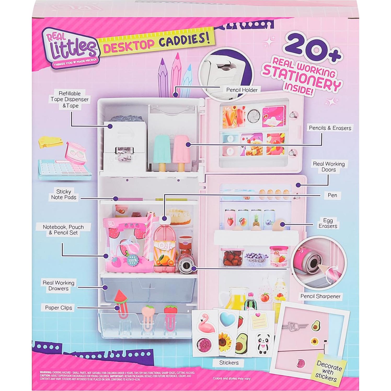 Caddy de Escritorio Real Littles - Mini Nevera con 20 Sorpresas