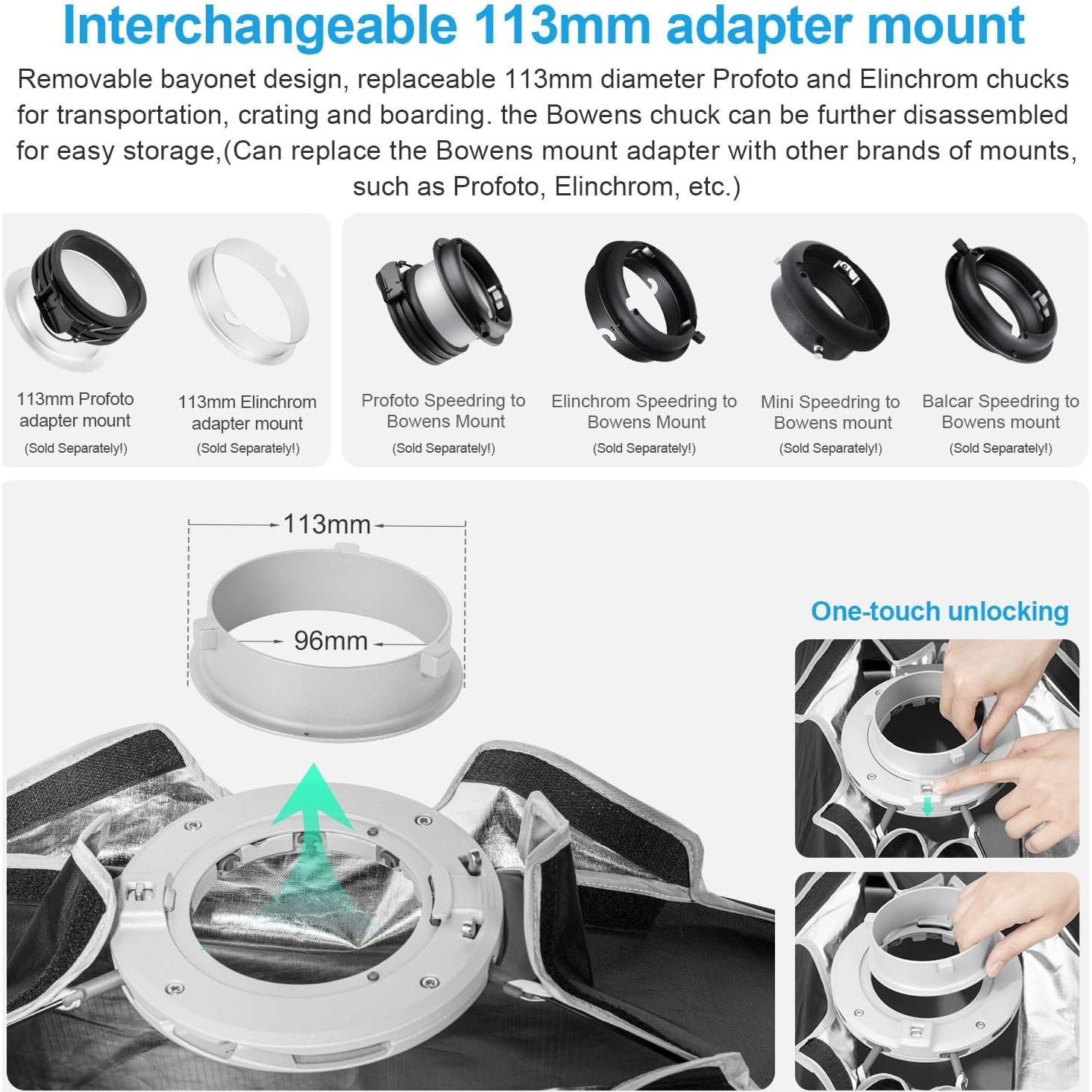 Caja de Luz FOMITO 30x120cm con Montura Bowens y Rejilla