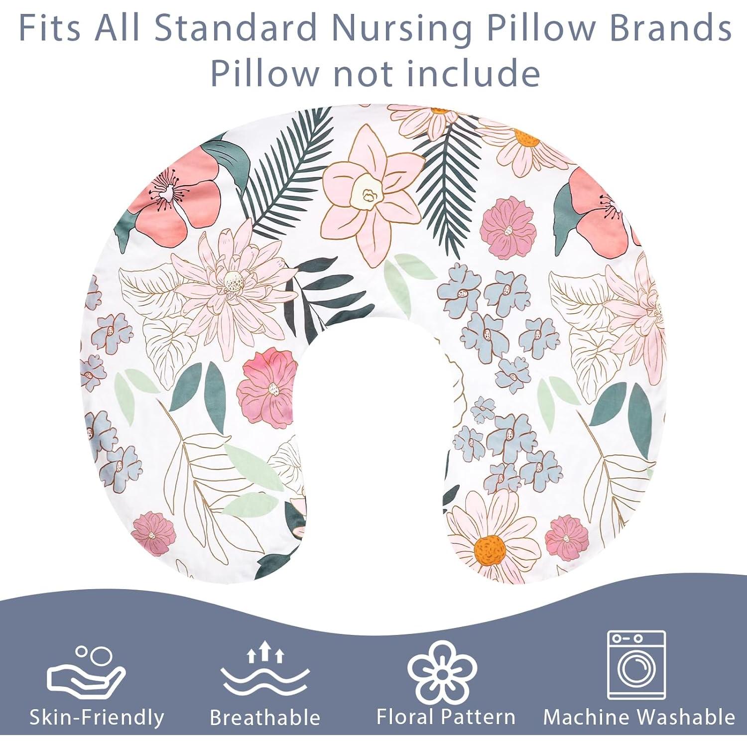 Funda de Almohada de Lactancia HNHUAMING Floral Rosa 1 Unidad