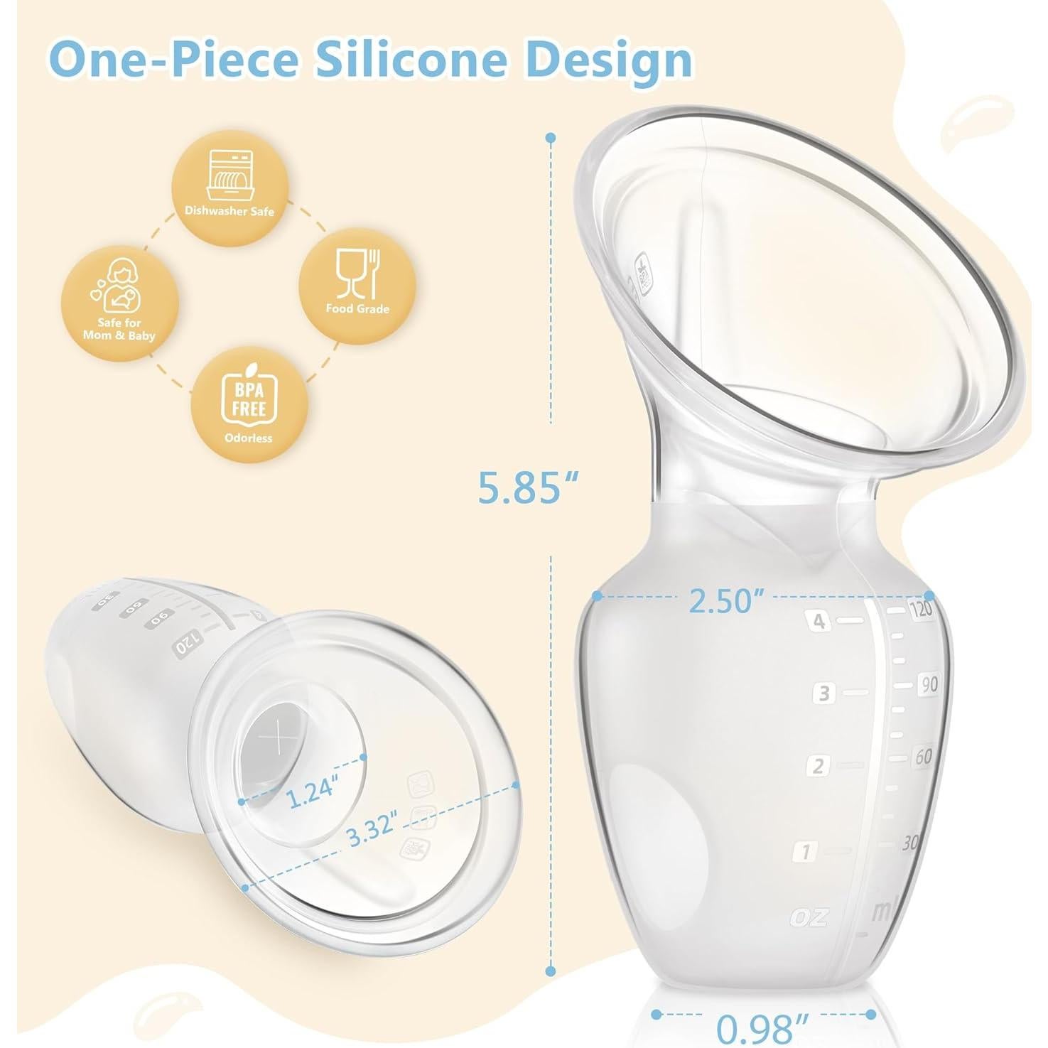 Bomba de Pecho Manual Yahaa 2 Sets 4oz Silicona Transparente