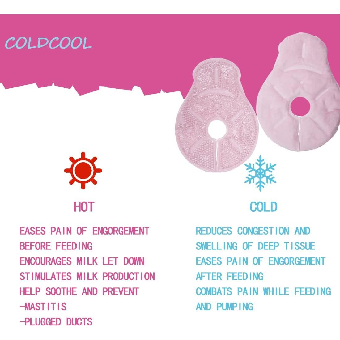 Almohadillas de Gel Calmantes Coldcool para Lactancia - 2 Paquetes