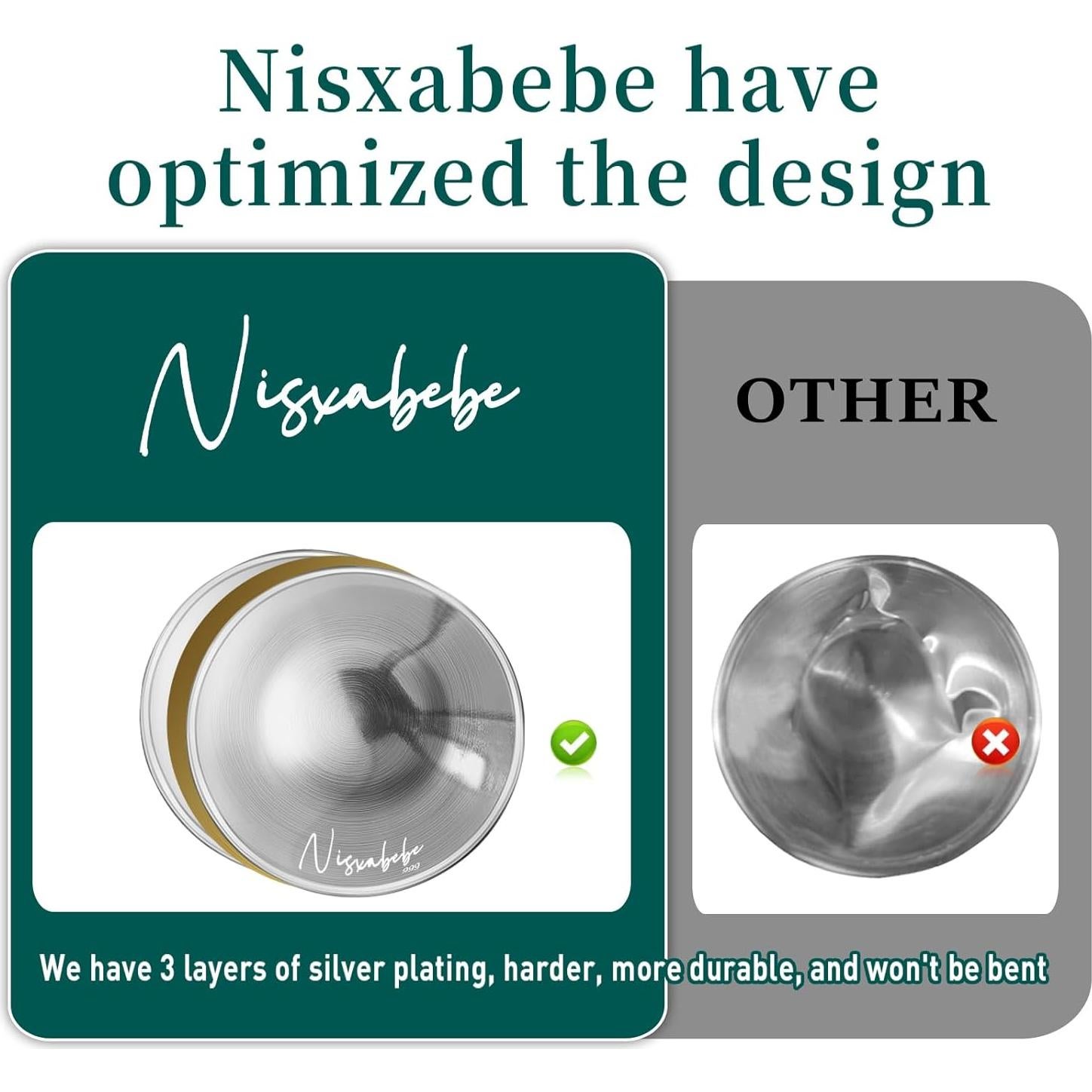 Copas de Plata para Lactancia Nisxabebe - Maxi, 999 Plata