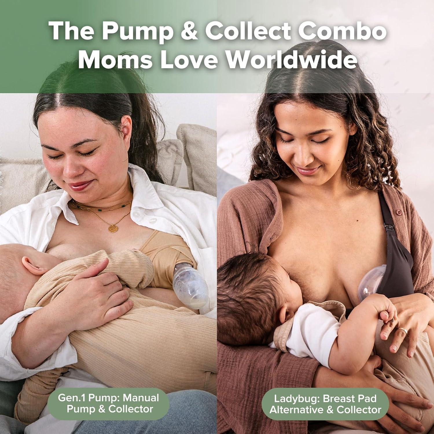 Bomba Manual de Lactancia Haakaa 4oz y Colector Ladybug 75ml