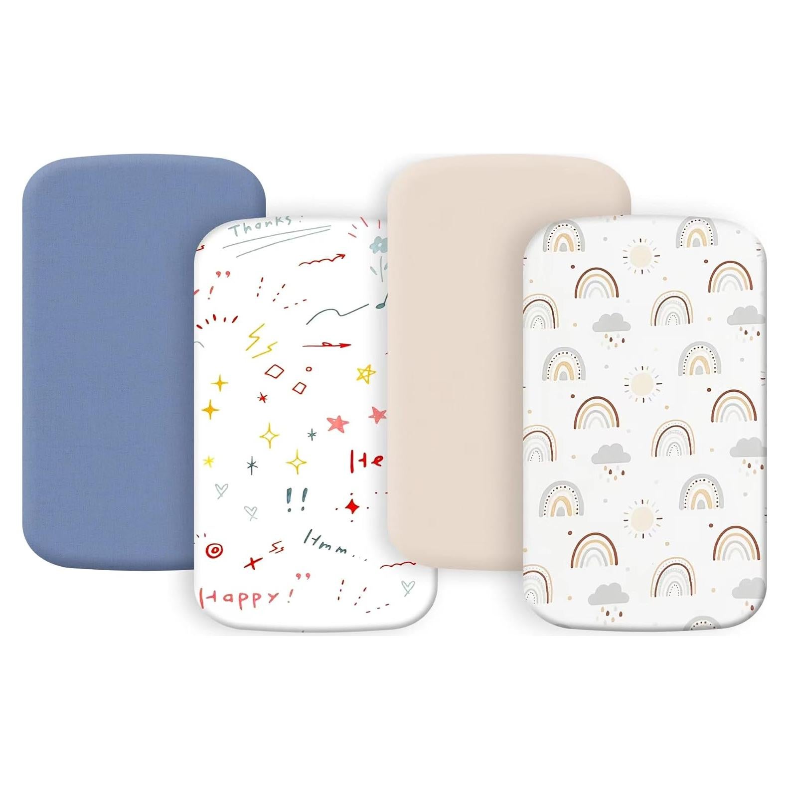 Paquete de 4 Sábanas Ajustadas para Cuna Haleeone Azul