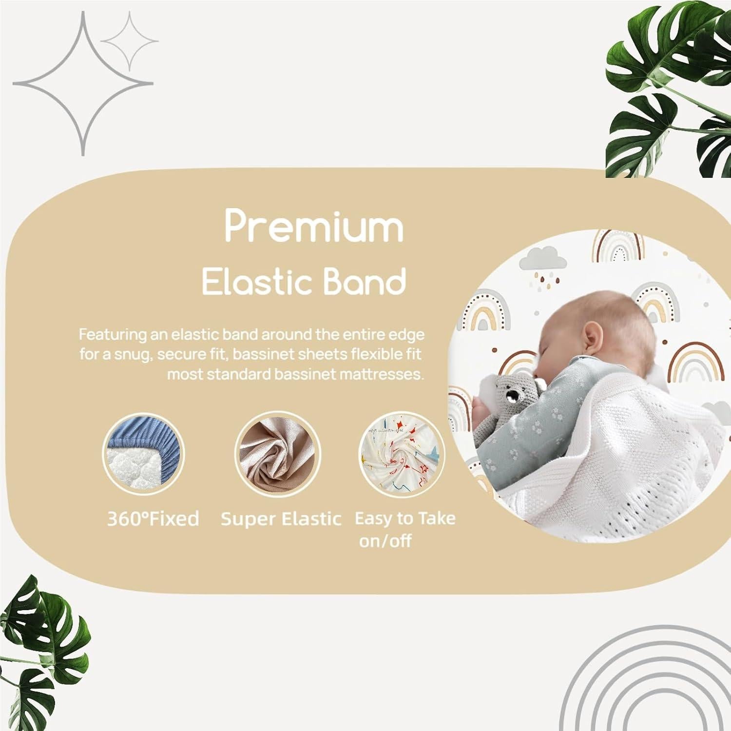 Paquete de 4 Sábanas Ajustadas para Cuna Haleeone Azul