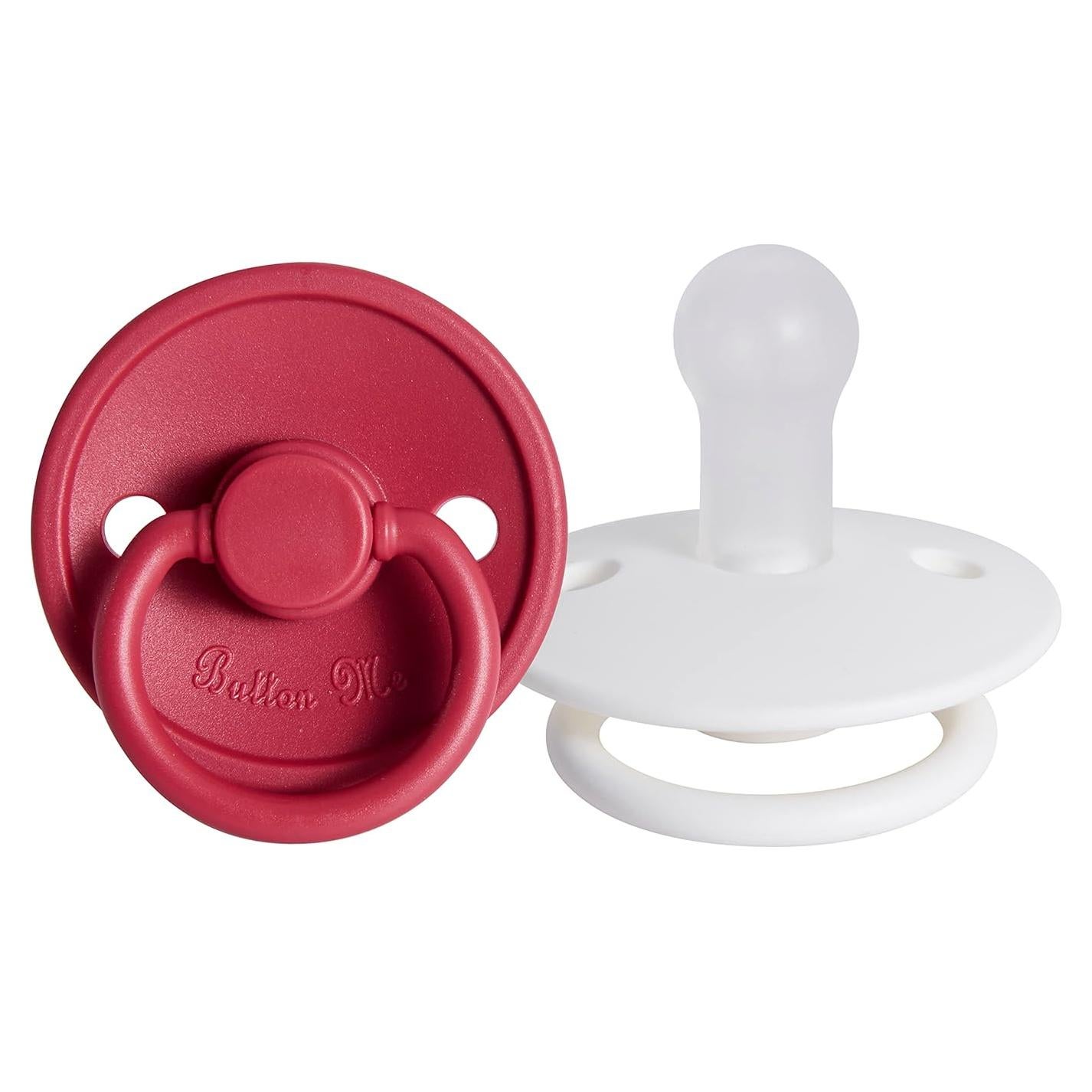 Chupetes de Silicona ButtonMe 0-6 Meses Sin BPA - Paquete de 2