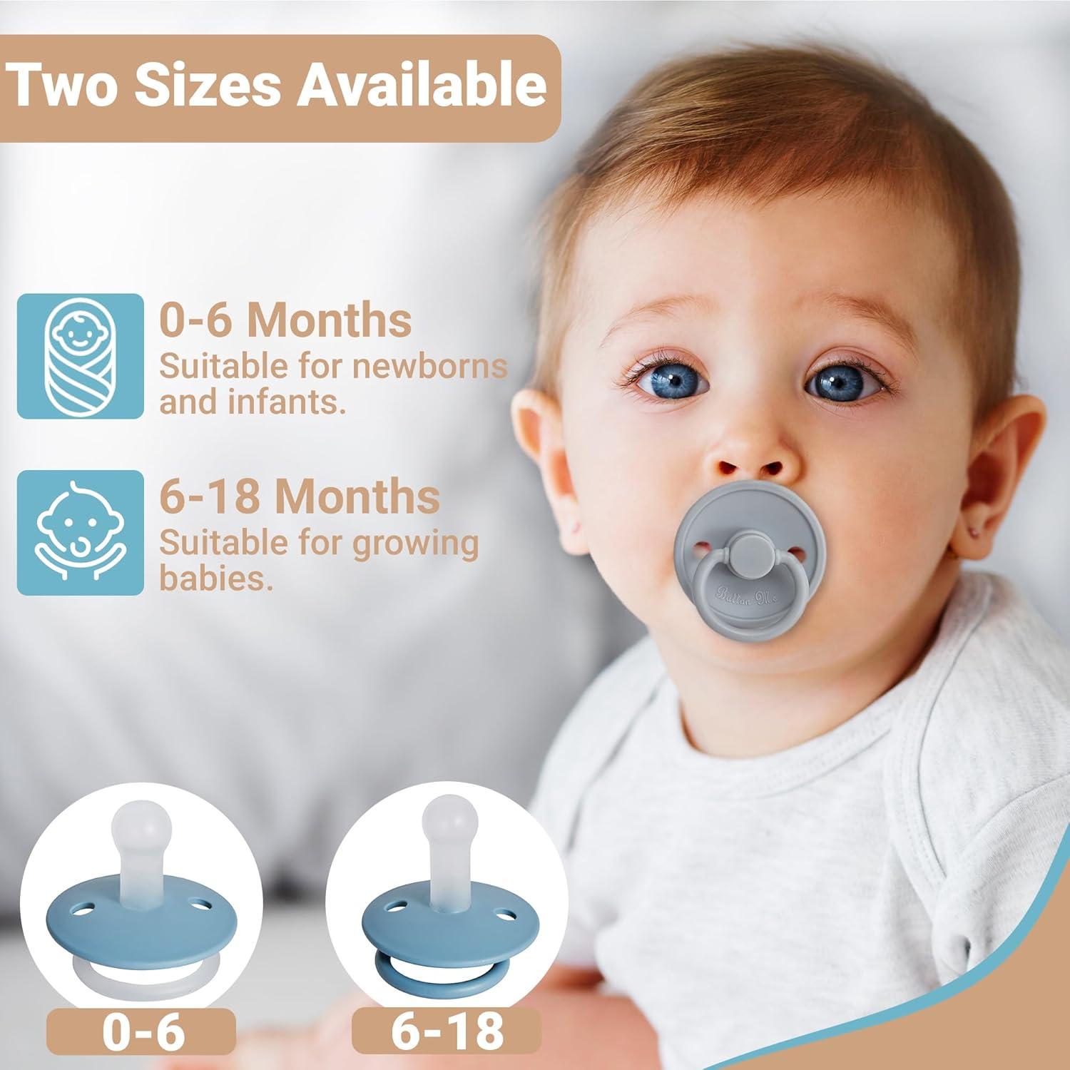 Chupetes de Silicona ButtonMe 0-6 Meses Sin BPA - Paquete de 2