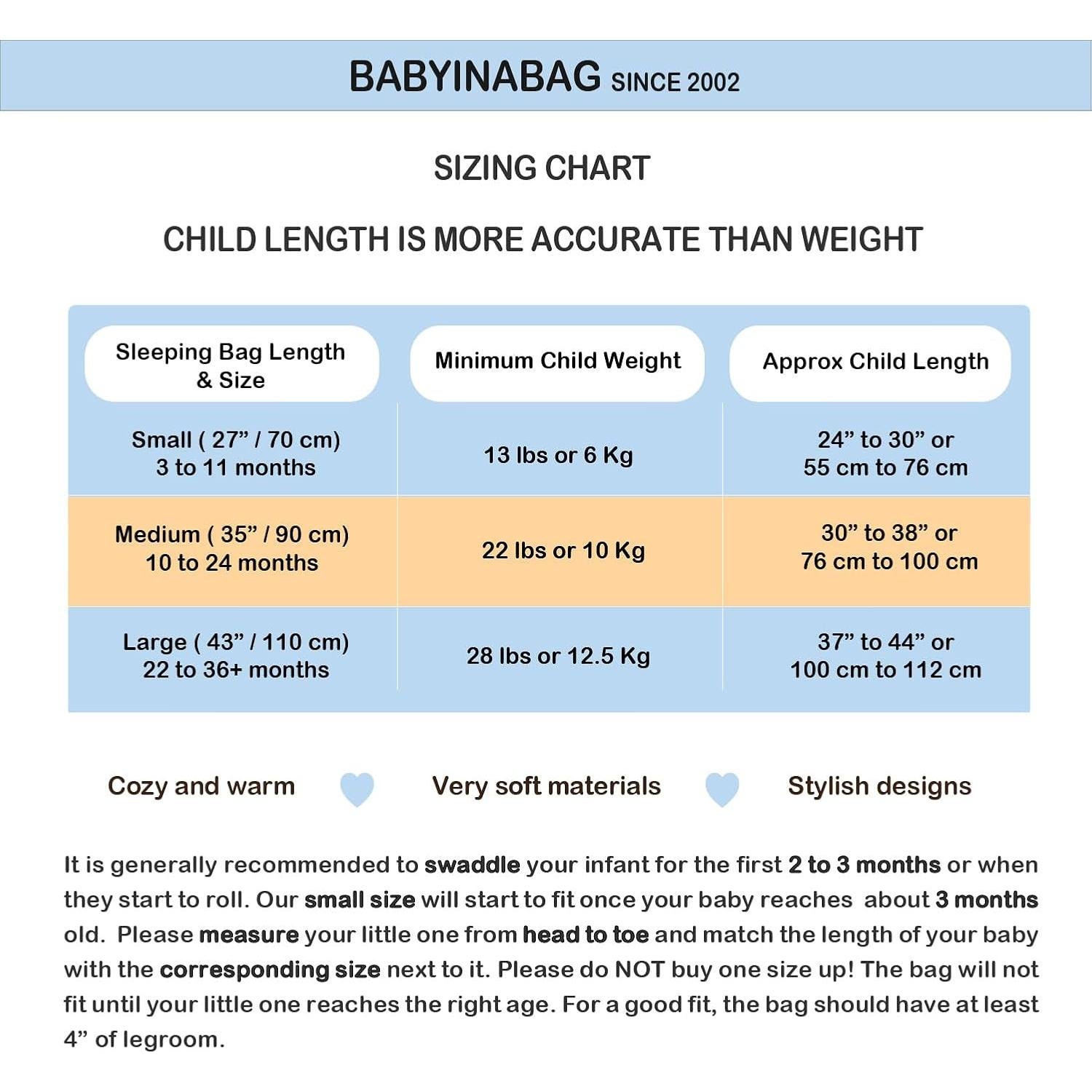 Saco de Dormir para Bebés BabyinaBag Acolchado Invierno 2.5 Tog