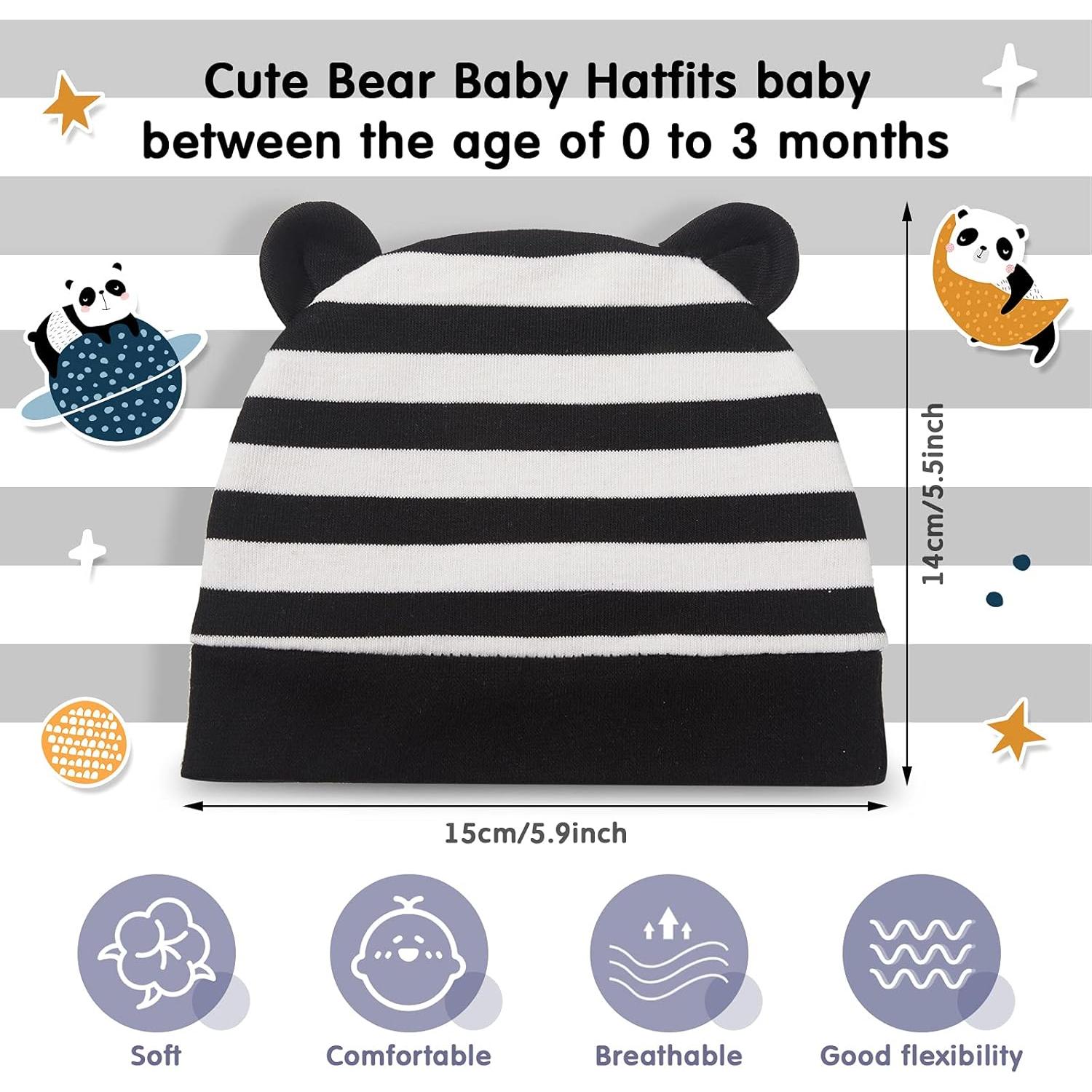 Geyoga 6 Sombreros para Bebé 0-3 Meses Oso Multicolor