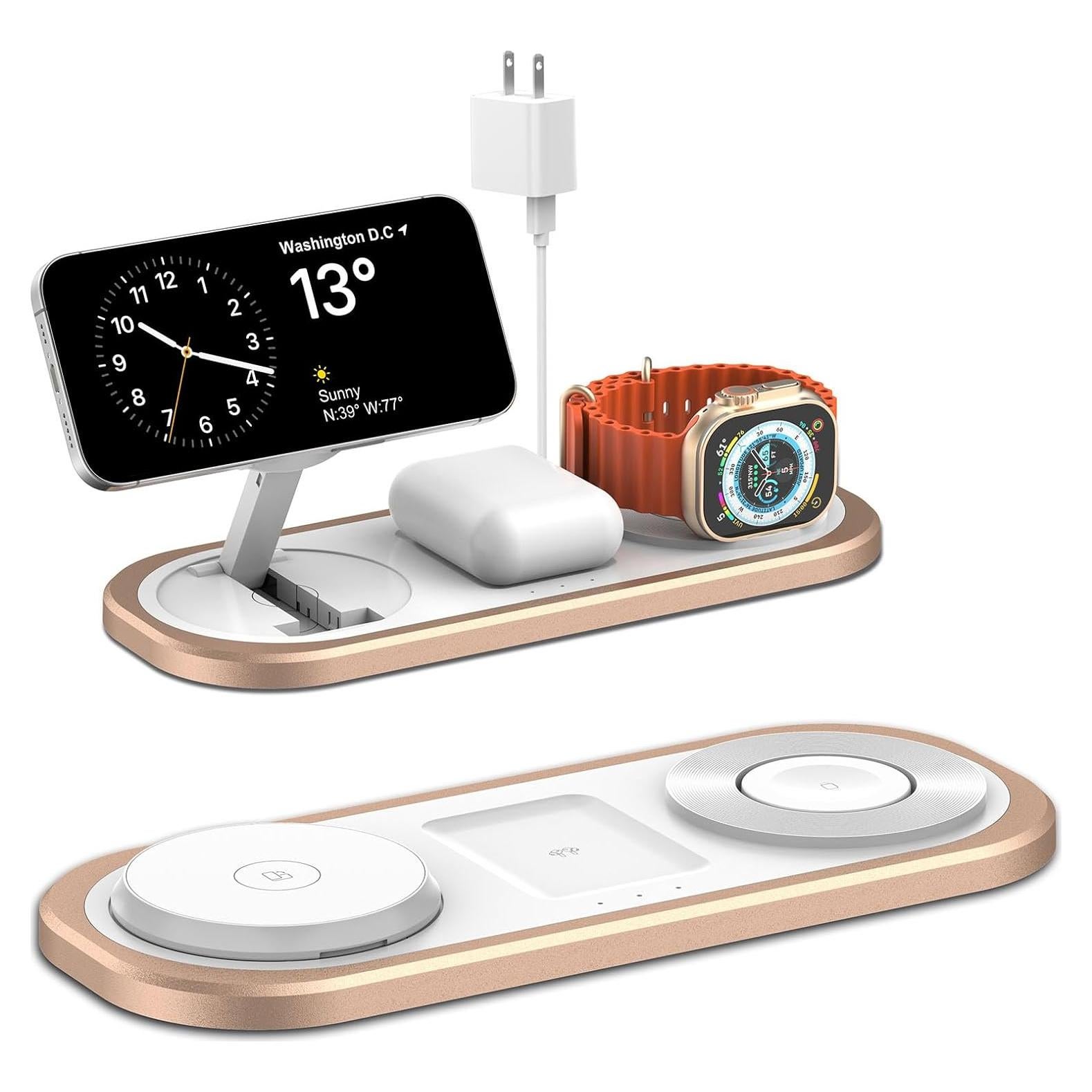 Cargador Inalámbrico 3 en 1 TEGISPAK para iPhone y Apple Watch