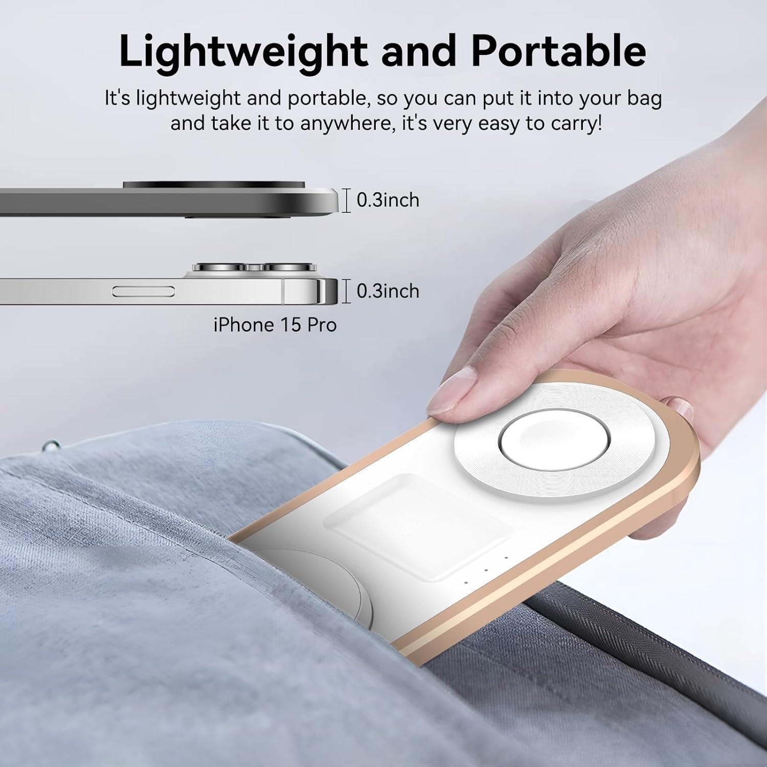 Cargador Inalámbrico 3 en 1 TEGISPAK para iPhone y Apple Watch