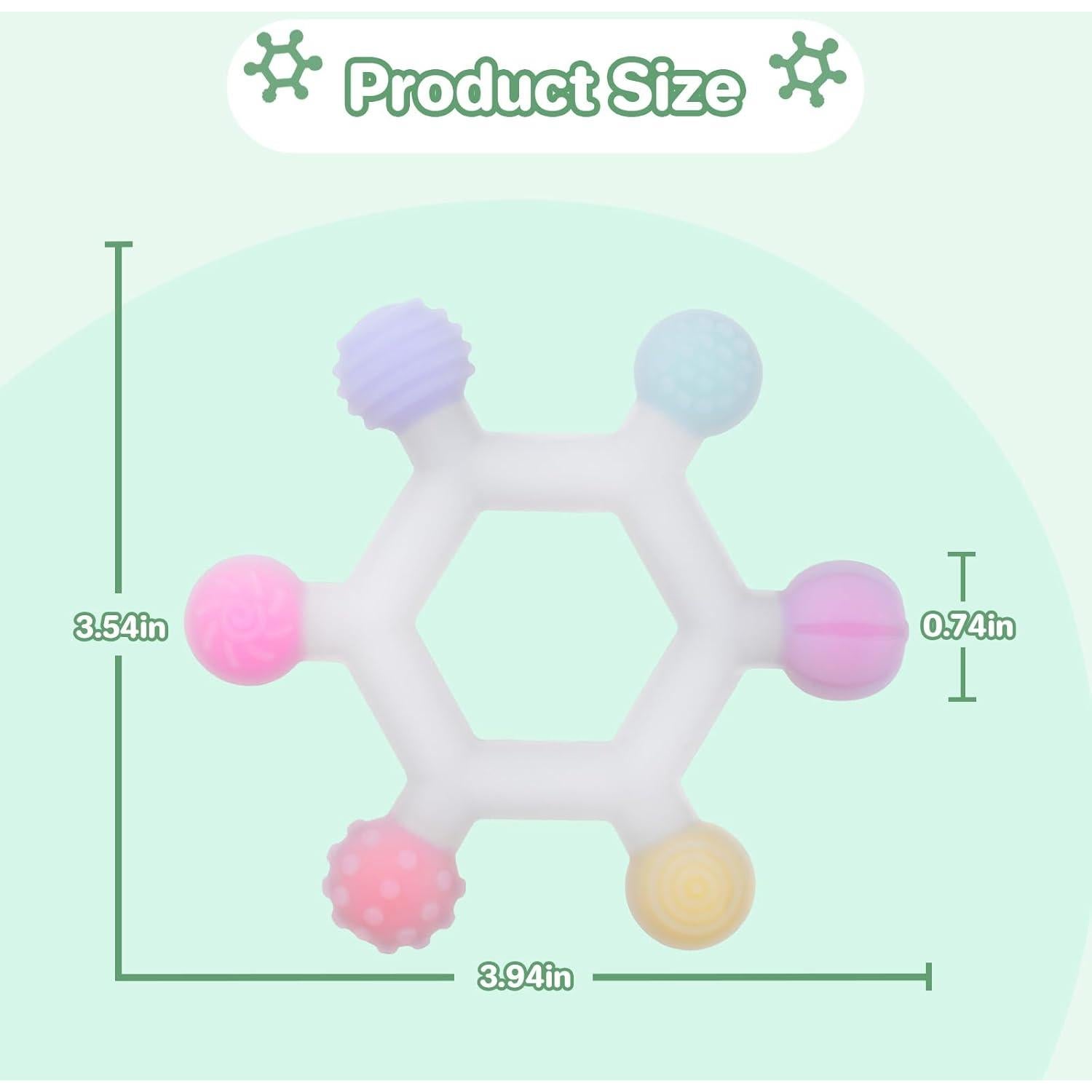 Paquete de 3 Juguetes de Dentición Coloridos de Silicona BPA Free