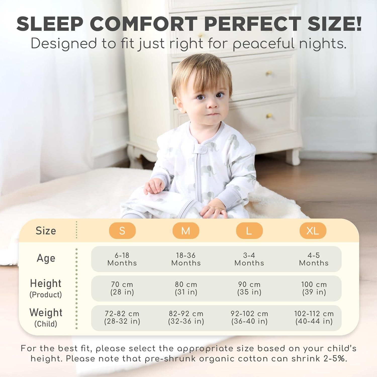 Saco de dormir Mama Cheetah 0.5 TOG para bebés 6-18 meses