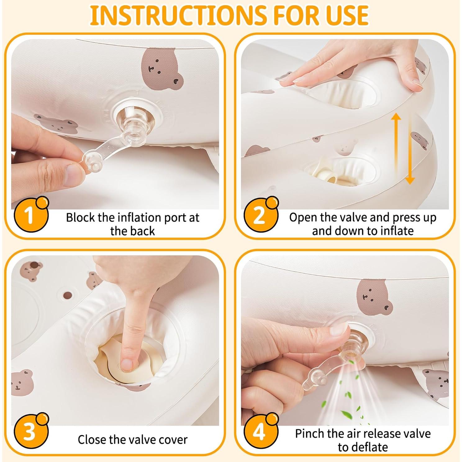 Asiento Inflable para Bebés Upseat Oso Grande - 0.5 kg