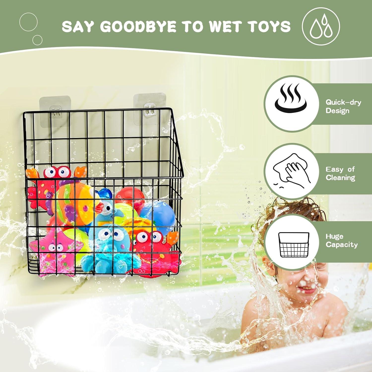 Organizador de Juguetes de Baño Greentainer - 2 Piezas Metal Negro