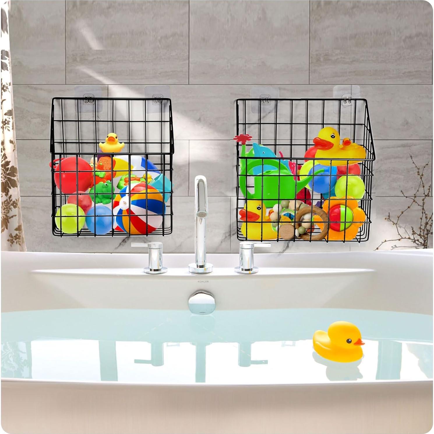 Organizador de Juguetes de Baño Greentainer - 2 Piezas Metal Negro