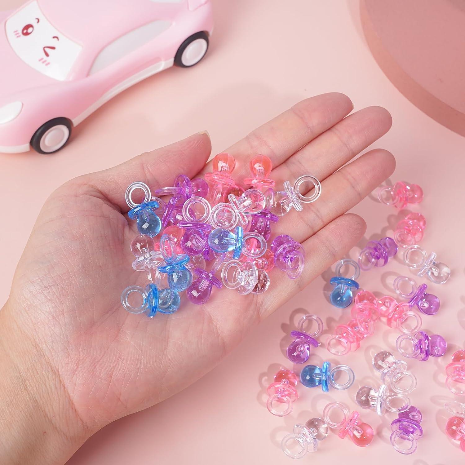 200 Mini Chupetes de Bebé Azul 2.18 cm Decoración Fiesta