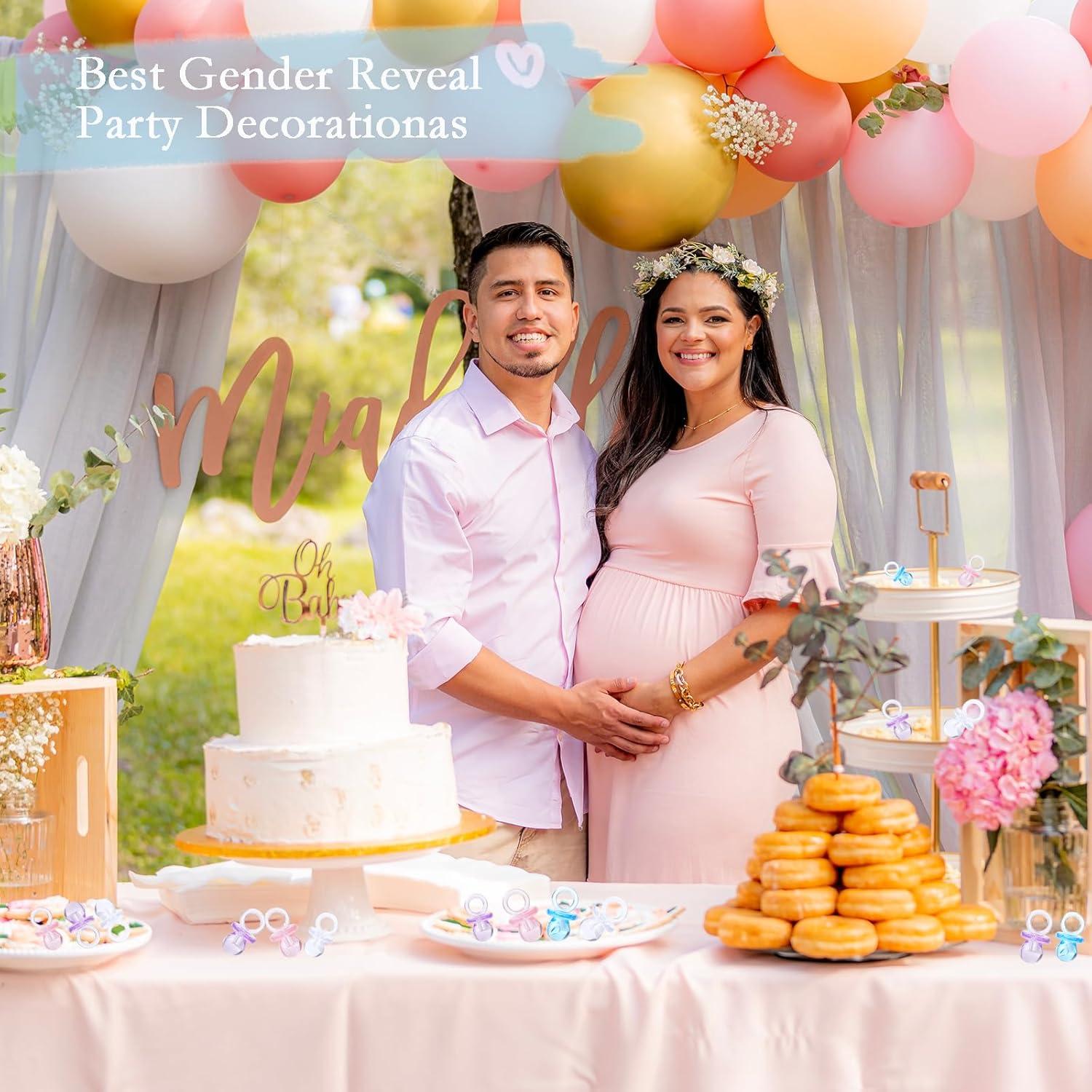 200 Mini Chupetes de Bebé Azul 2.18 cm Decoración Fiesta