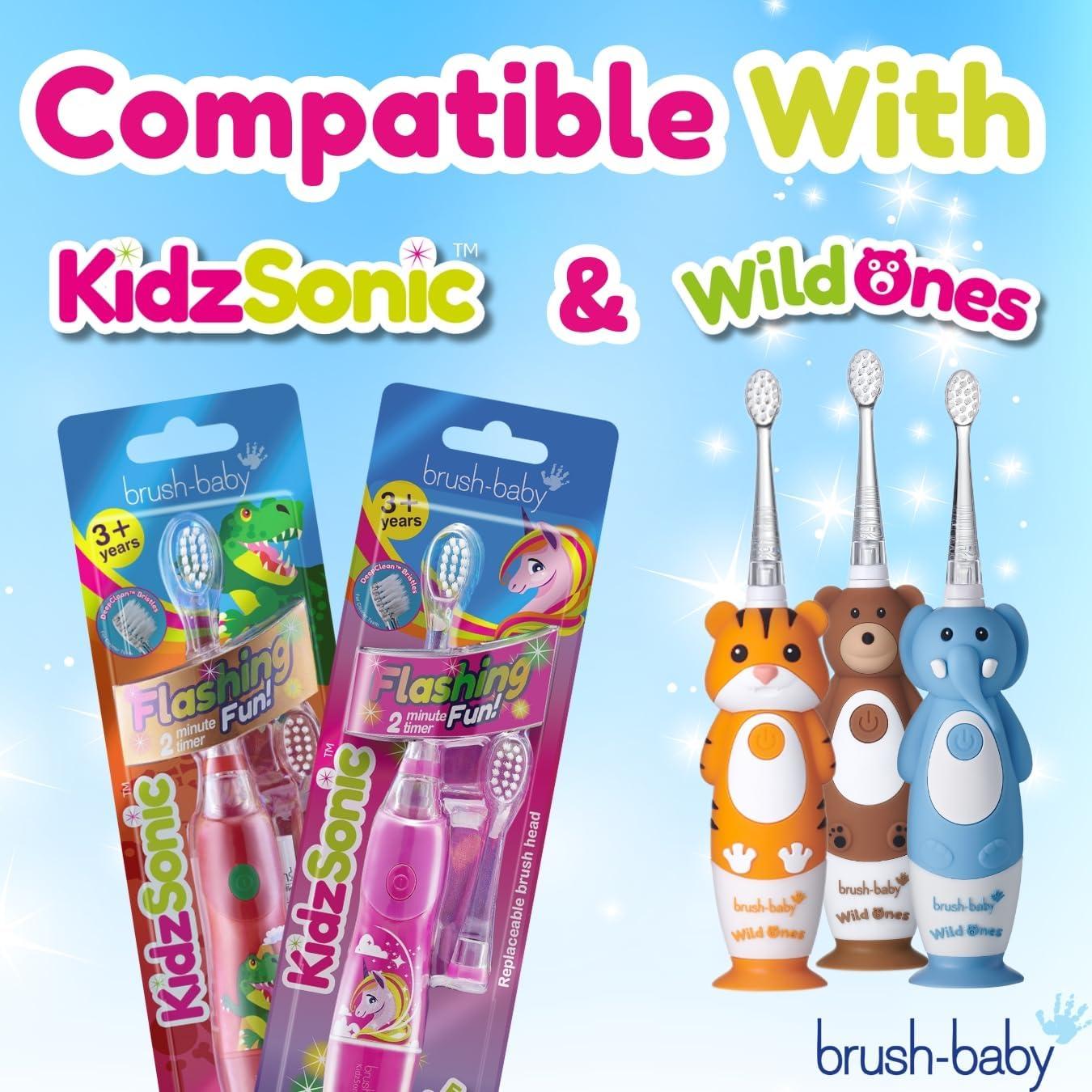 Cabezas de Cepillo de Repuesto Brush-Baby KidzSonic 4 Unidades