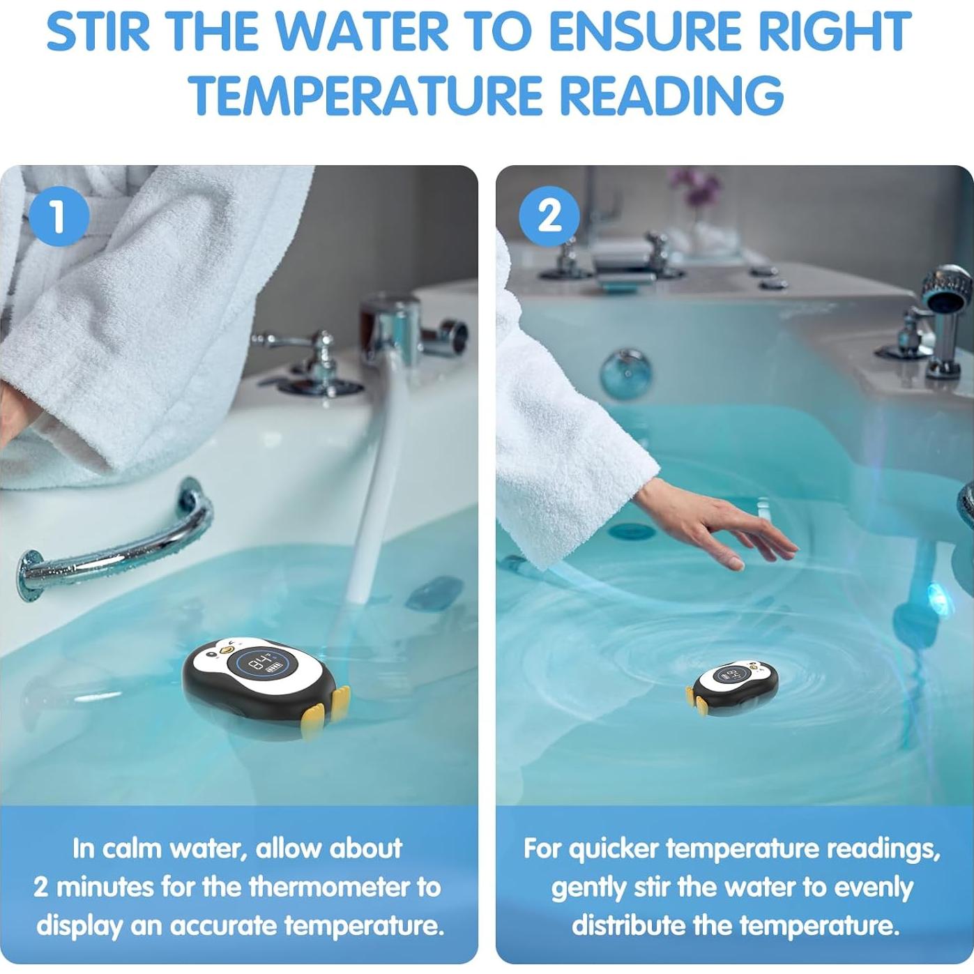 Termómetro de baño recargable Ledfaah pingüino 11.3cm