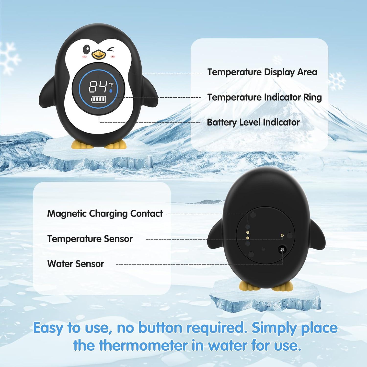 Termómetro de baño recargable Ledfaah pingüino 11.3cm