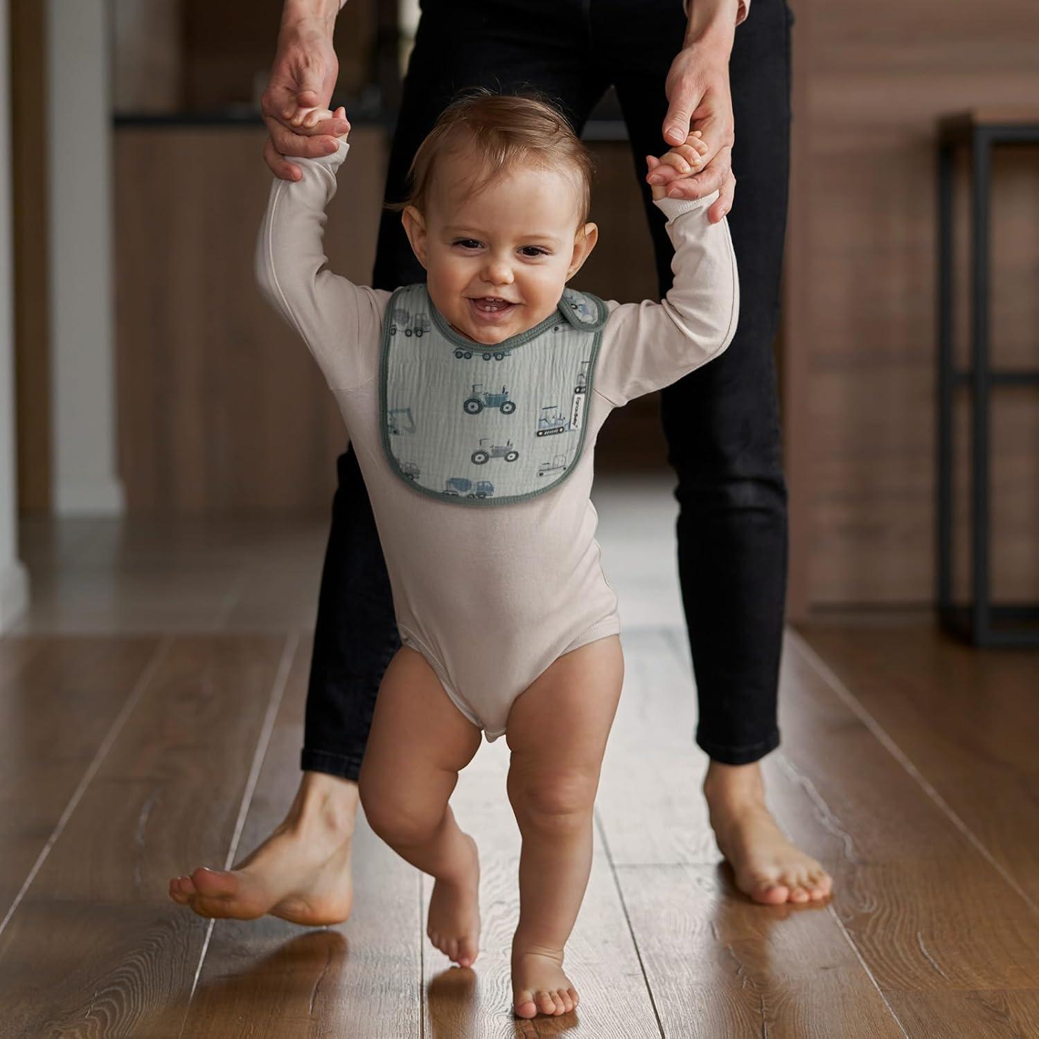 Baberos de Muselina Orgánica Egmao 5 Piezas para Bebés