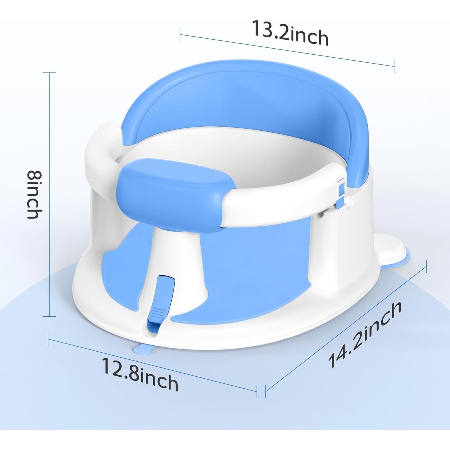 Asiento de Baño para Bebés Azul - Con Ventosas y Soporte 360°