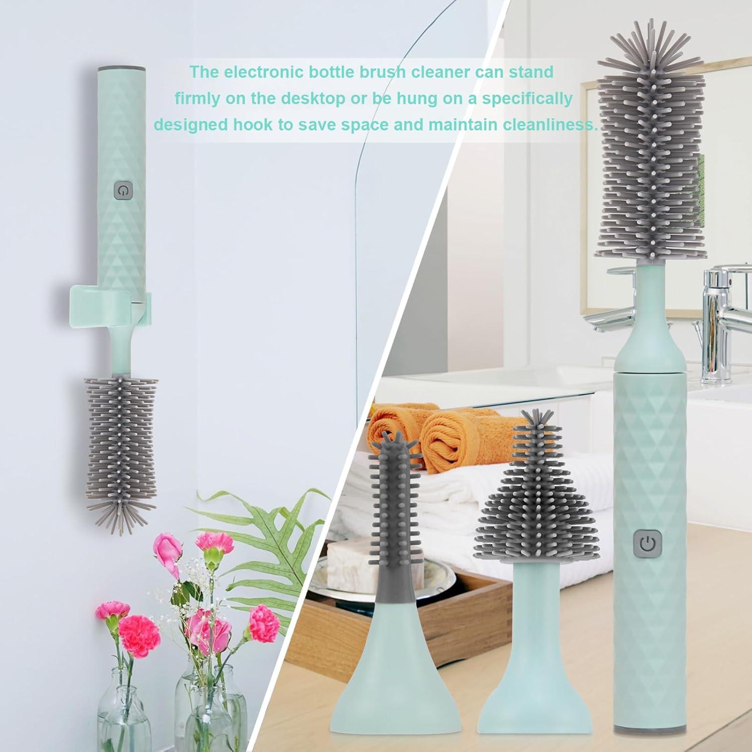 Cepillo Eléctrico para Botellas WHNL - Set 4 Piezas Azul