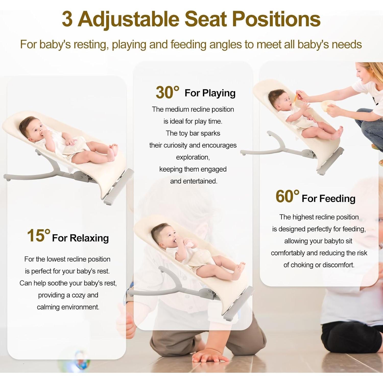 Silla de rebote 3 en 1 Flyboss Khaki Avena - 4 posiciones, 15 kg