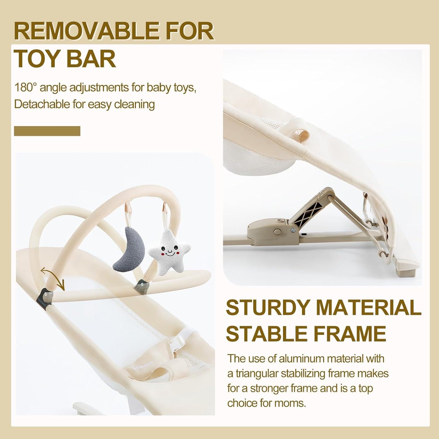 Silla de rebote 3 en 1 Flyboss Khaki Avena - 4 posiciones, 15 kg