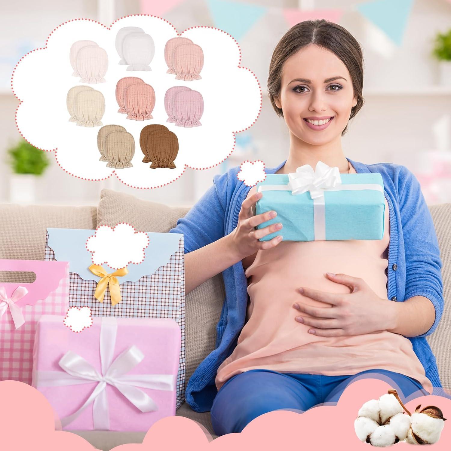 8 Pares Manoplas de Muselina para Bebés 0-6 Meses Algodón