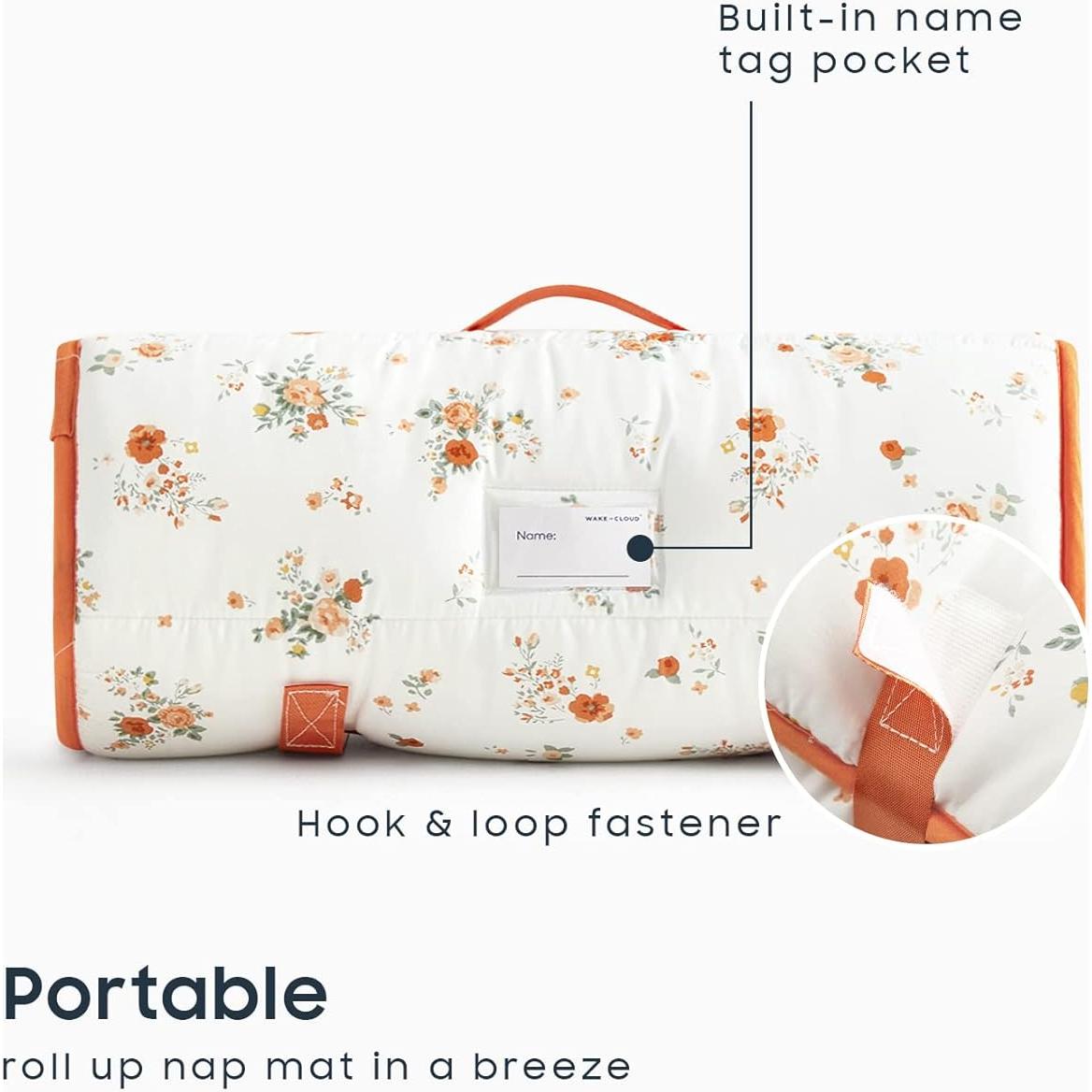 Esteras para Siesta Wake In Cloud 100% Algodón Floral Beige Naranja