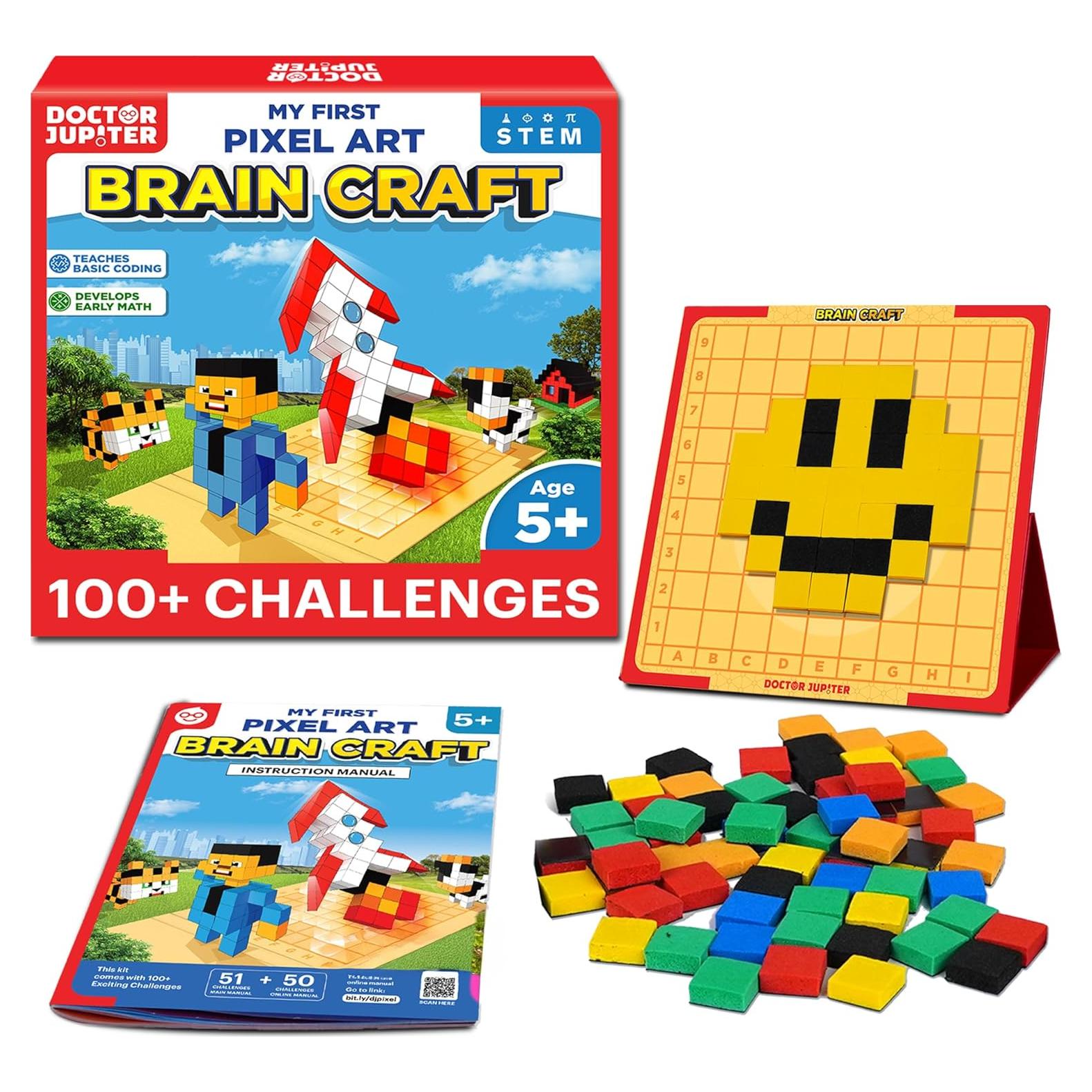 Kit de Arte Pixel STEM Doctor Jupiter para Niños 5+ | 100 Desafíos