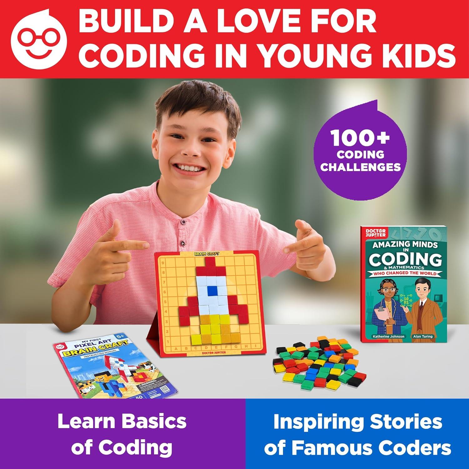 Kit de Arte Pixel STEM Doctor Jupiter para Niños 5+ | 100 Desafíos