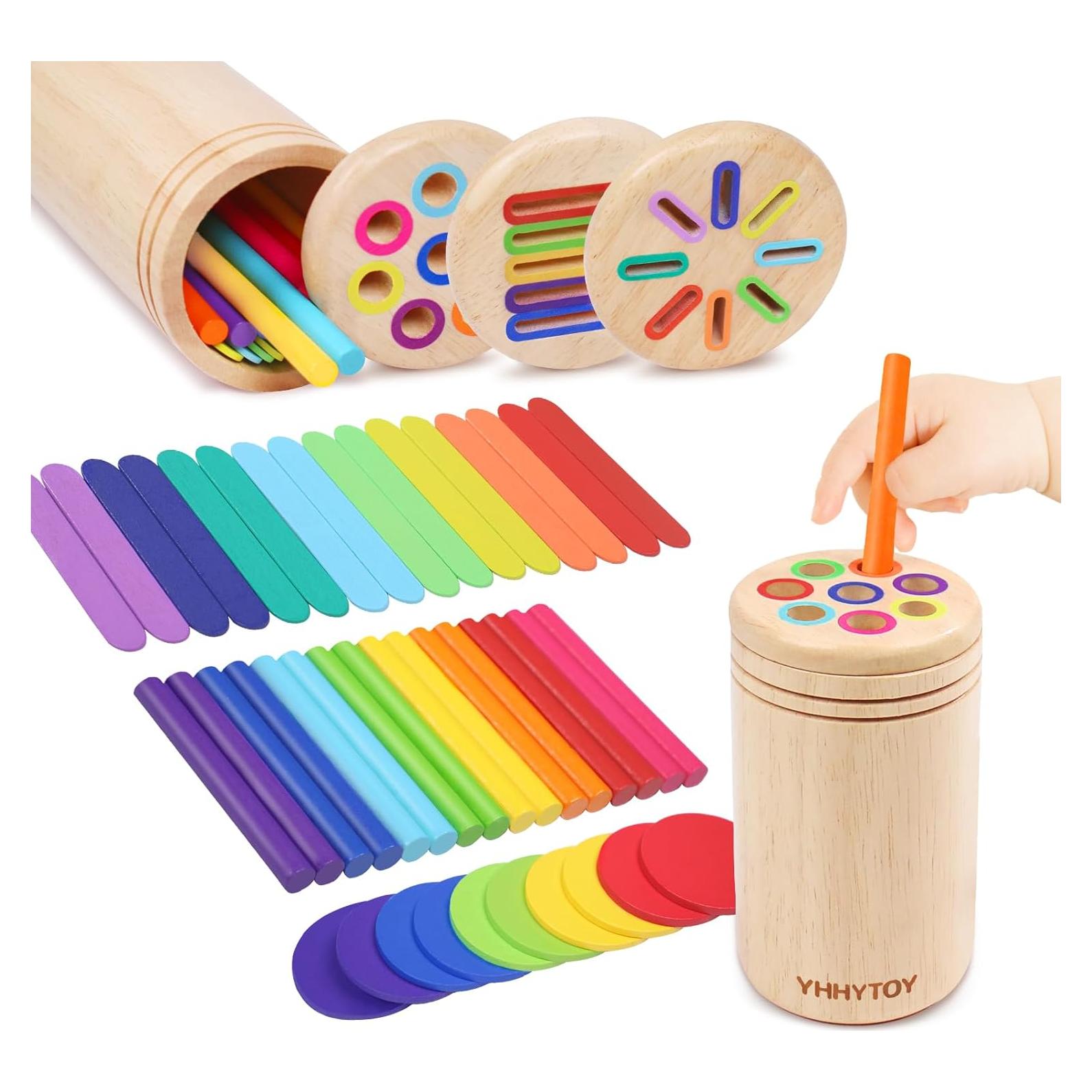 Juguete Montessori YHHYTOY 3 en 1 Clasificación de Colores