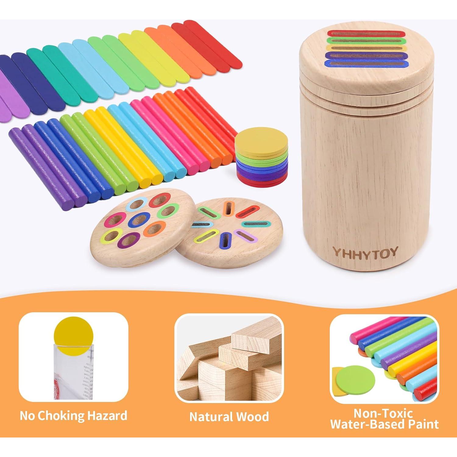 Juguete Montessori YHHYTOY 3 en 1 Clasificación de Colores