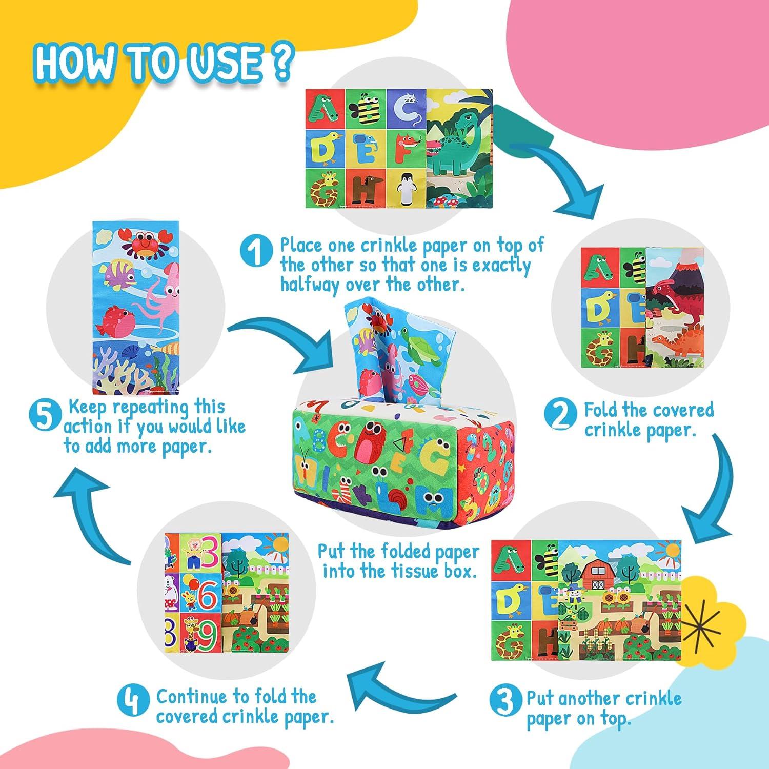 Caja de Tejidos Montessori URMYWO para Bebés 0-1 Año