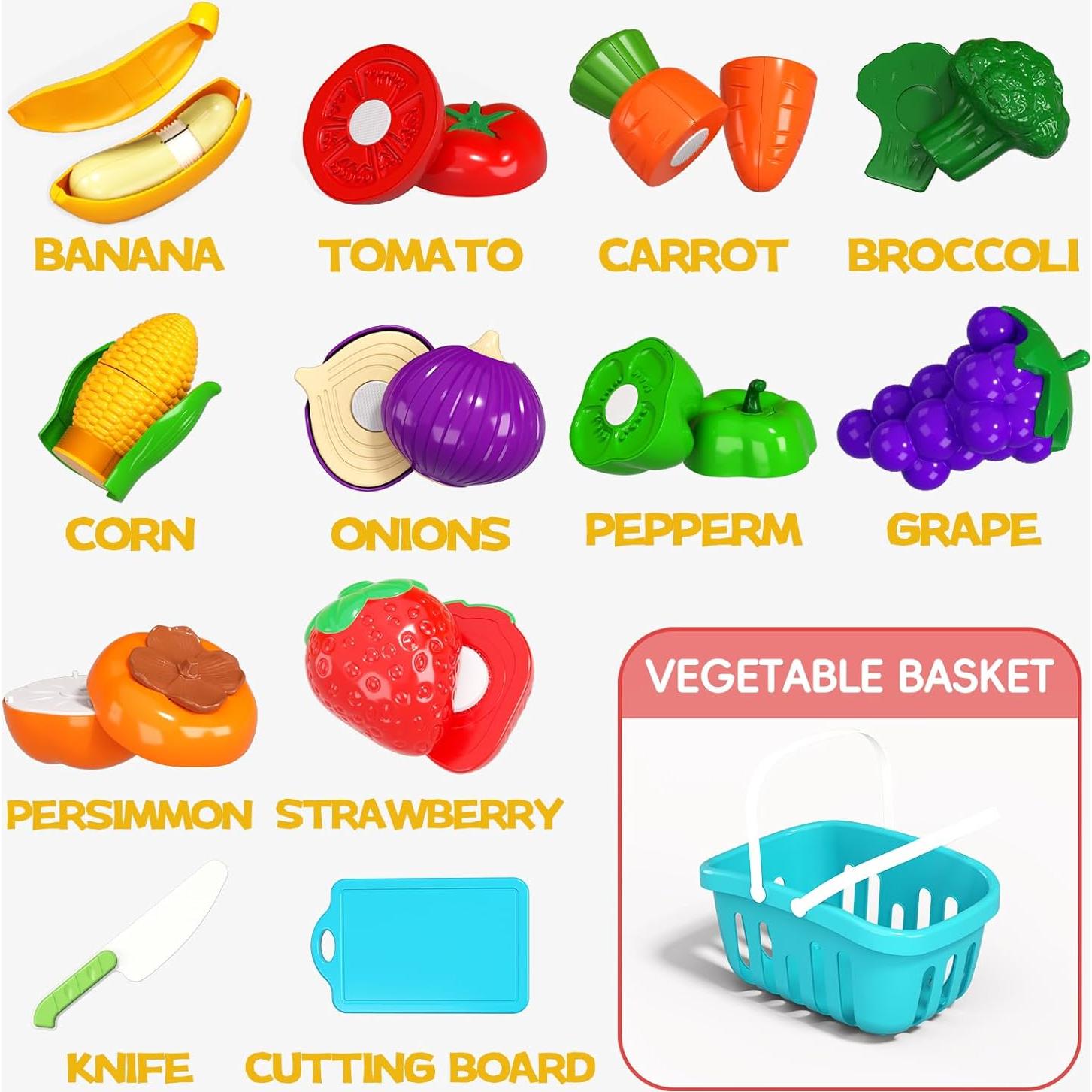 Juego de Cocina para Niños BLmukce 42 Piezas Cortar Comida