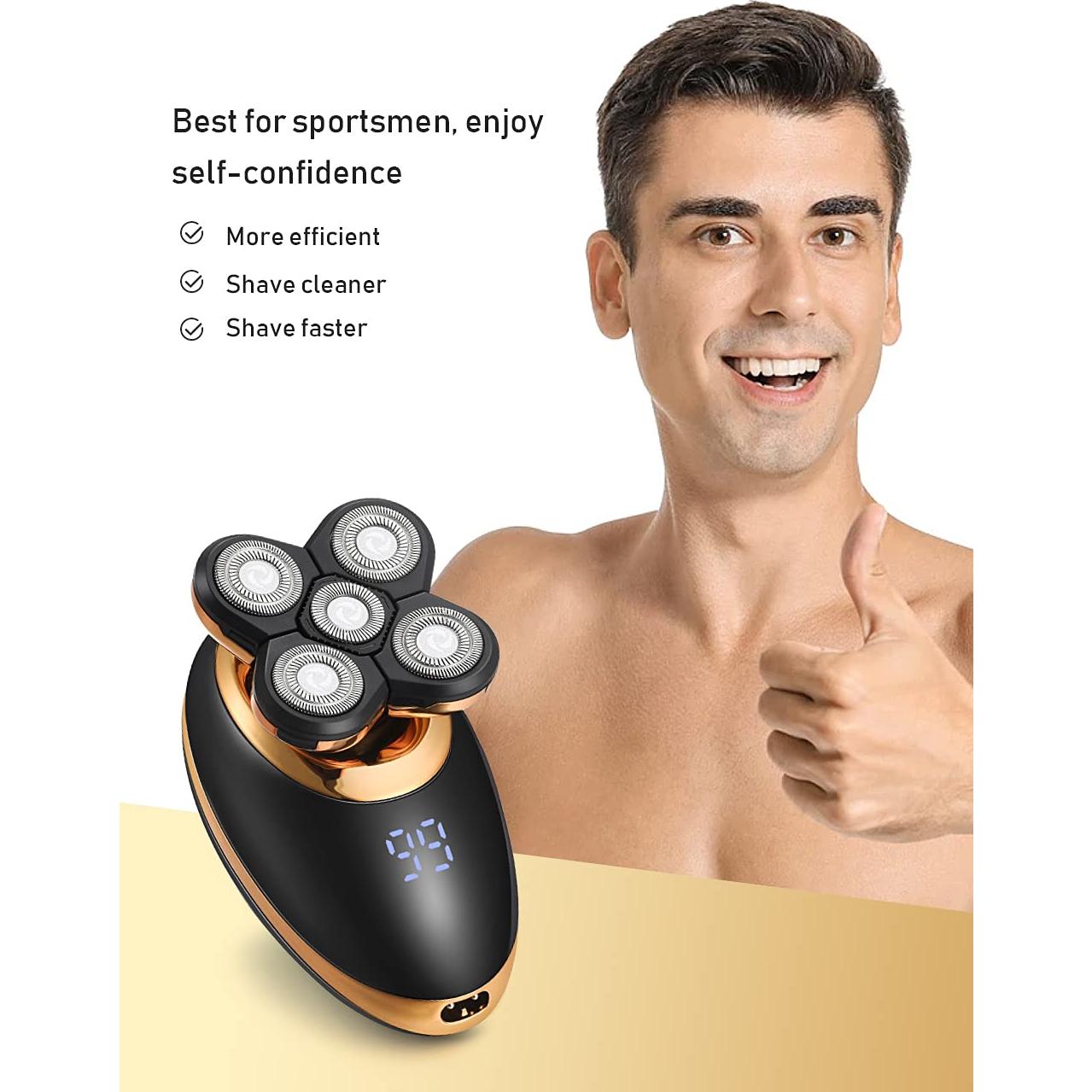 Afeitadora eléctrica 5 en 1 Dghvin Oro 5D recargable USB