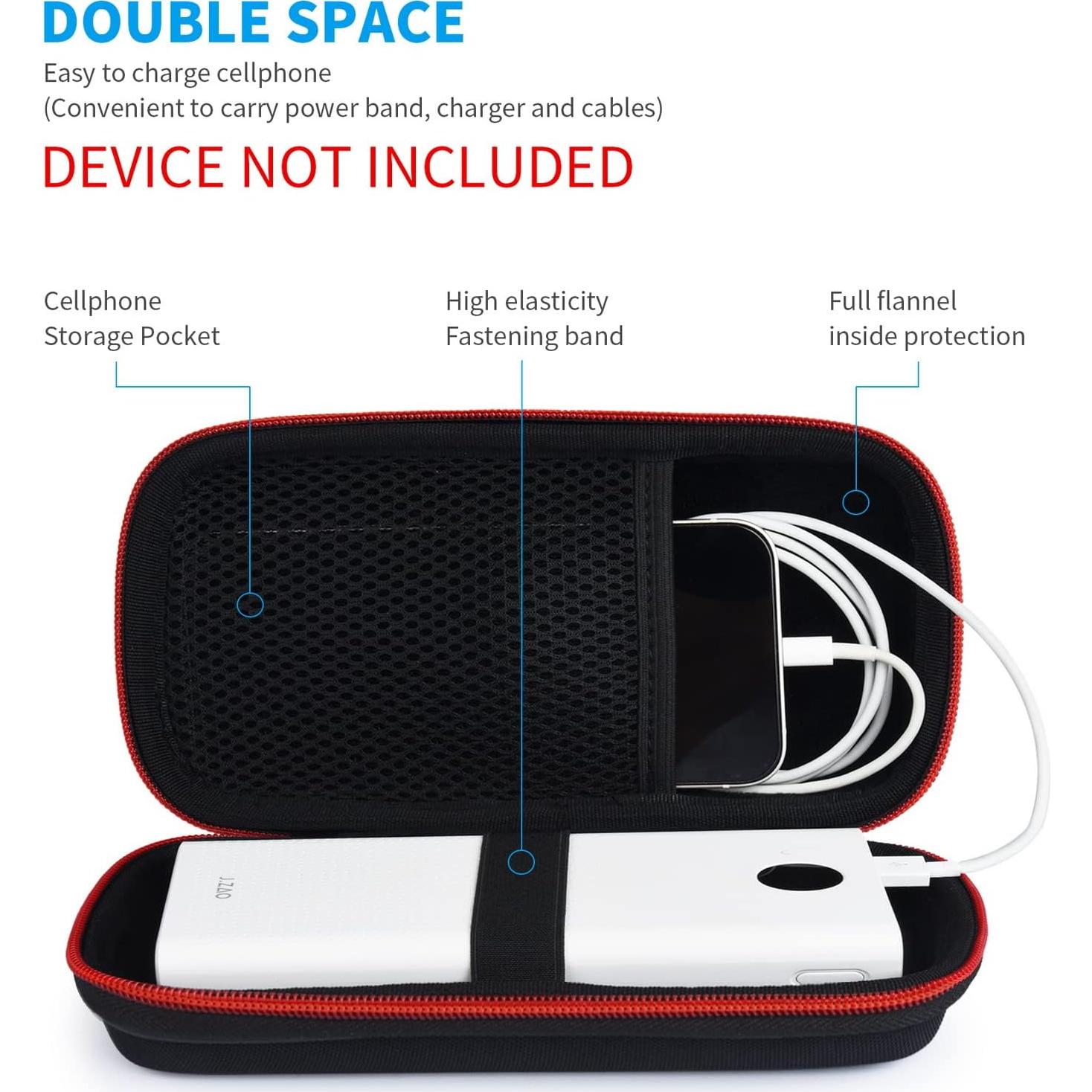 Funda de viaje dura Ekrist para cargador portátil 18.8x9.9cm