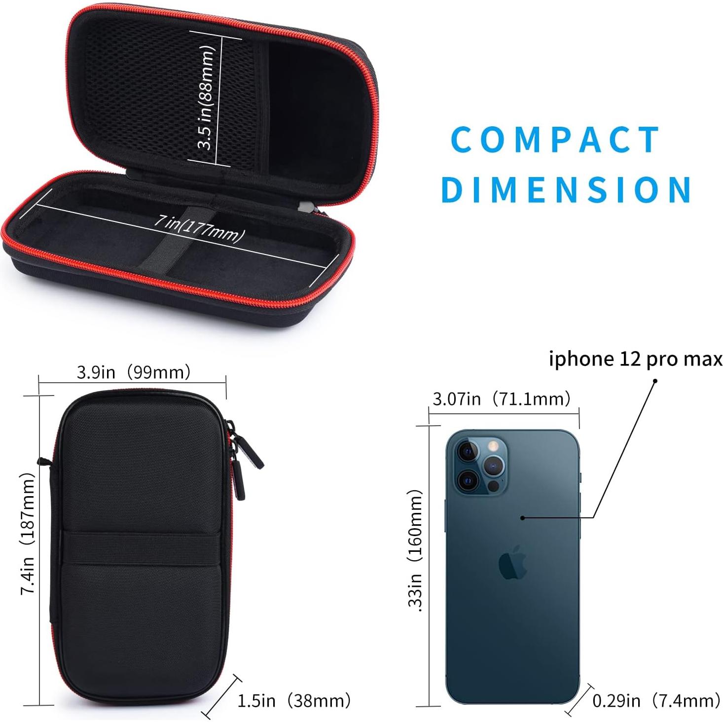 Funda de viaje dura Ekrist para cargador portátil 18.8x9.9cm