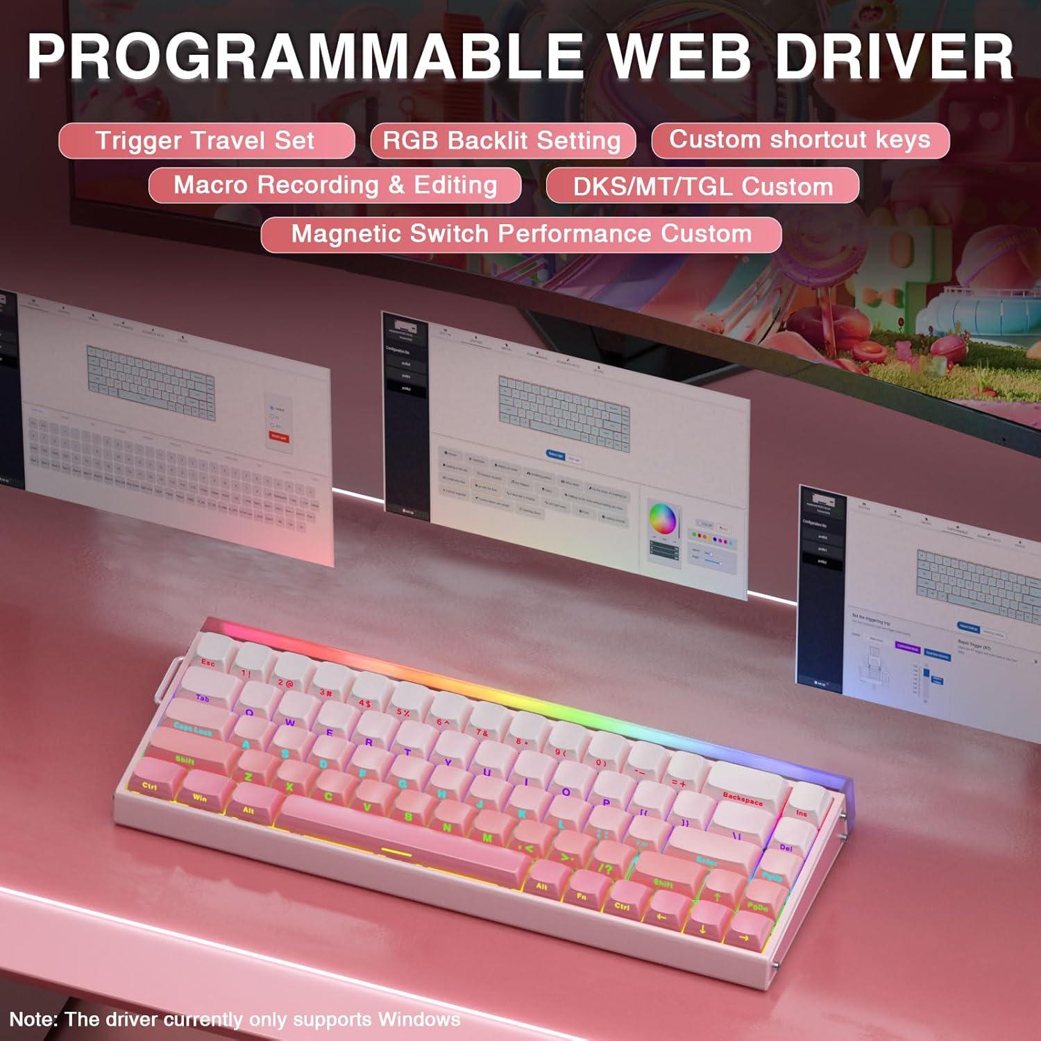 Teclado Gaming AULA HERO 68HE 60% Con Cable RGB PBT