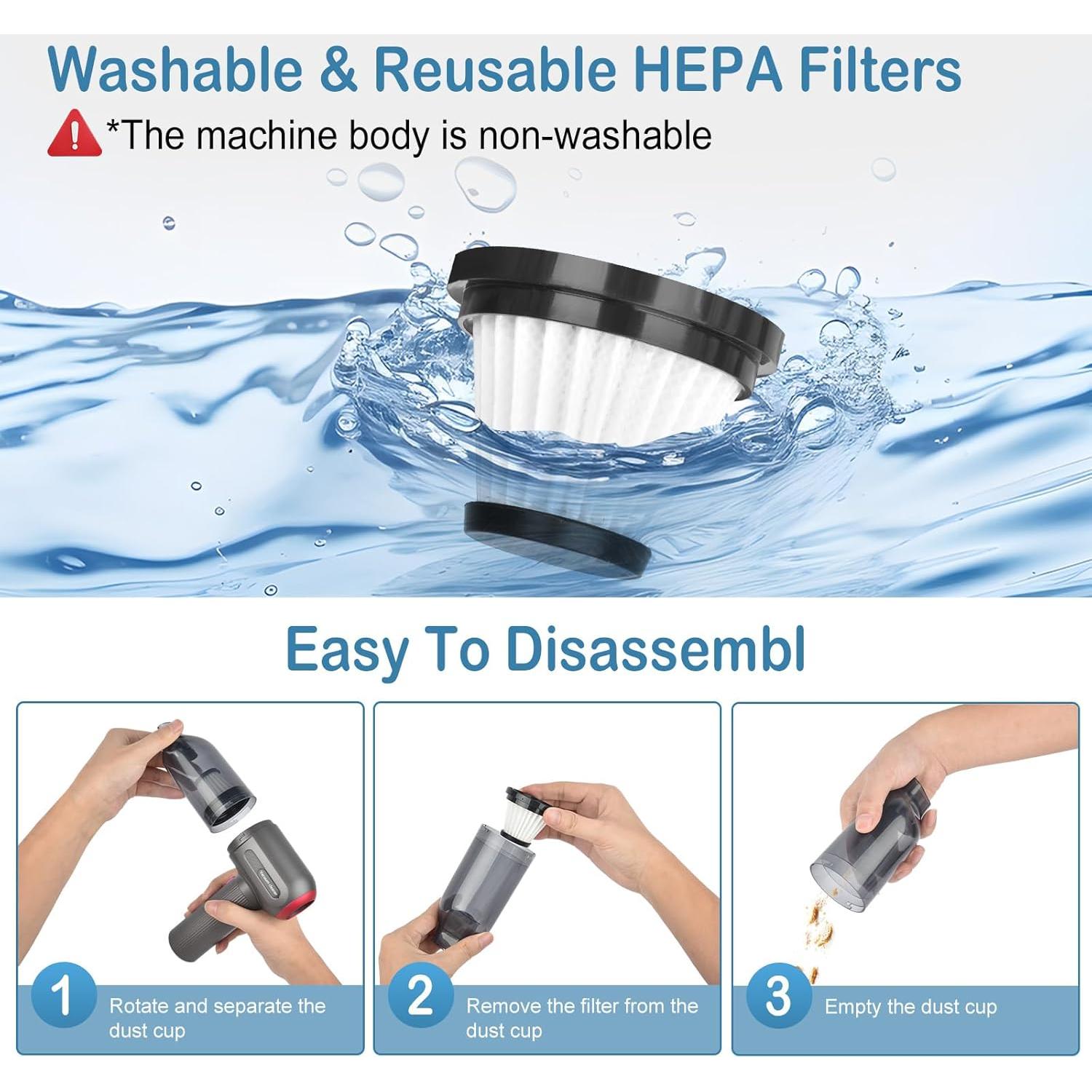 Aspiradora Inalámbrica Jivoxia VC-02 15000PA Portátil con 6 Boquillas