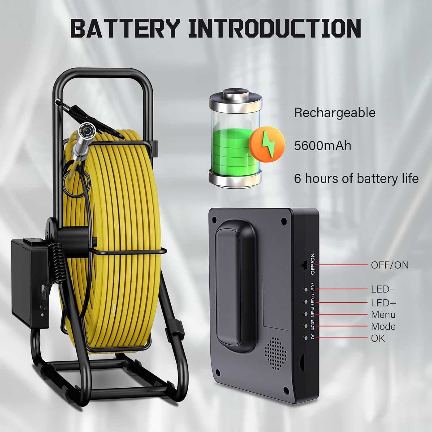 Cámara de Inspección de Alcantarillado ESANHAO 4.3" 30M IP68