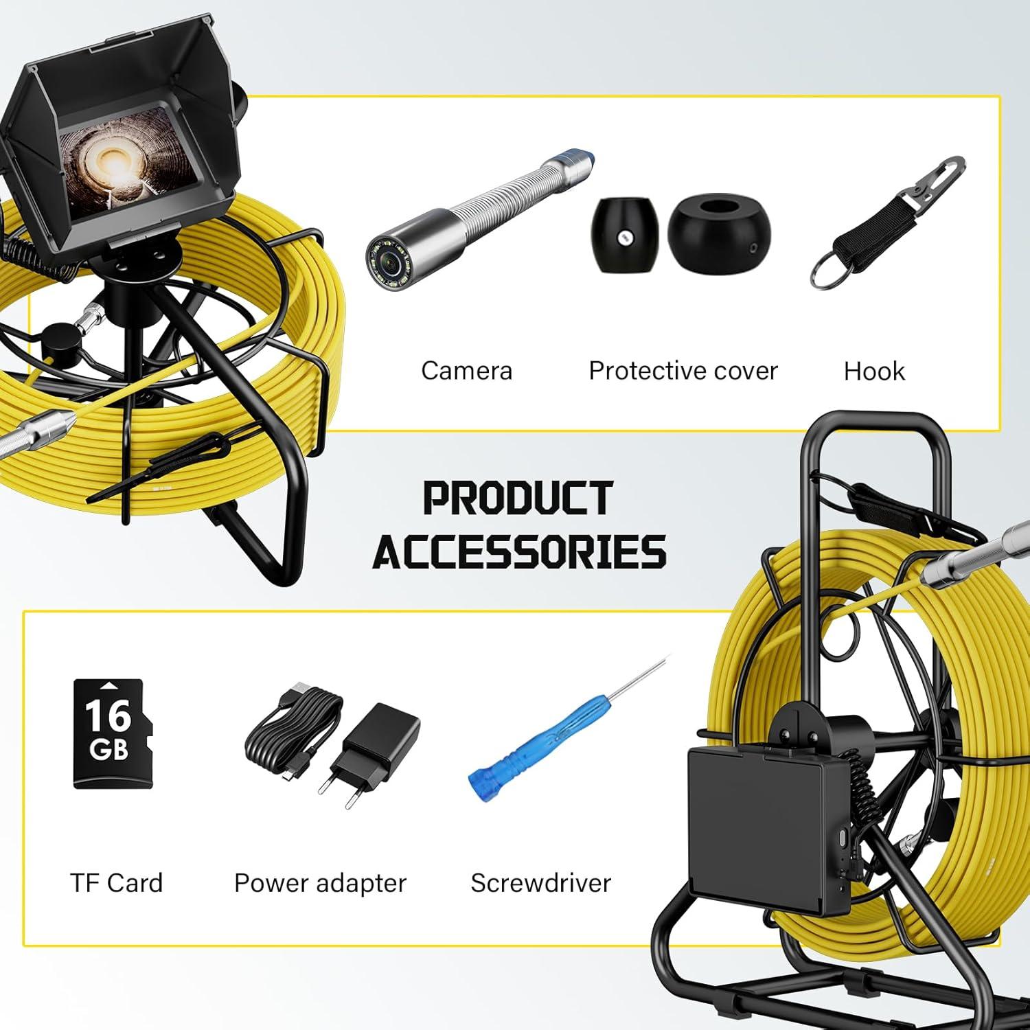 Cámara de Inspección de Alcantarillado ESANHAO 4.3" 30M IP68