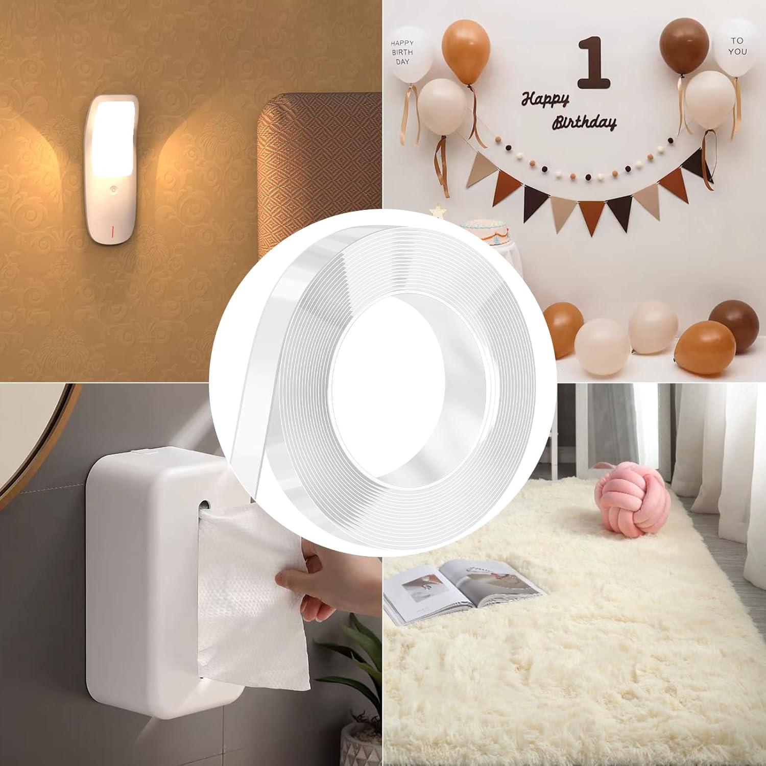 Cinta Adhesiva de Montaje Doble Cara HNMZDS 2cm x 3m Transparente